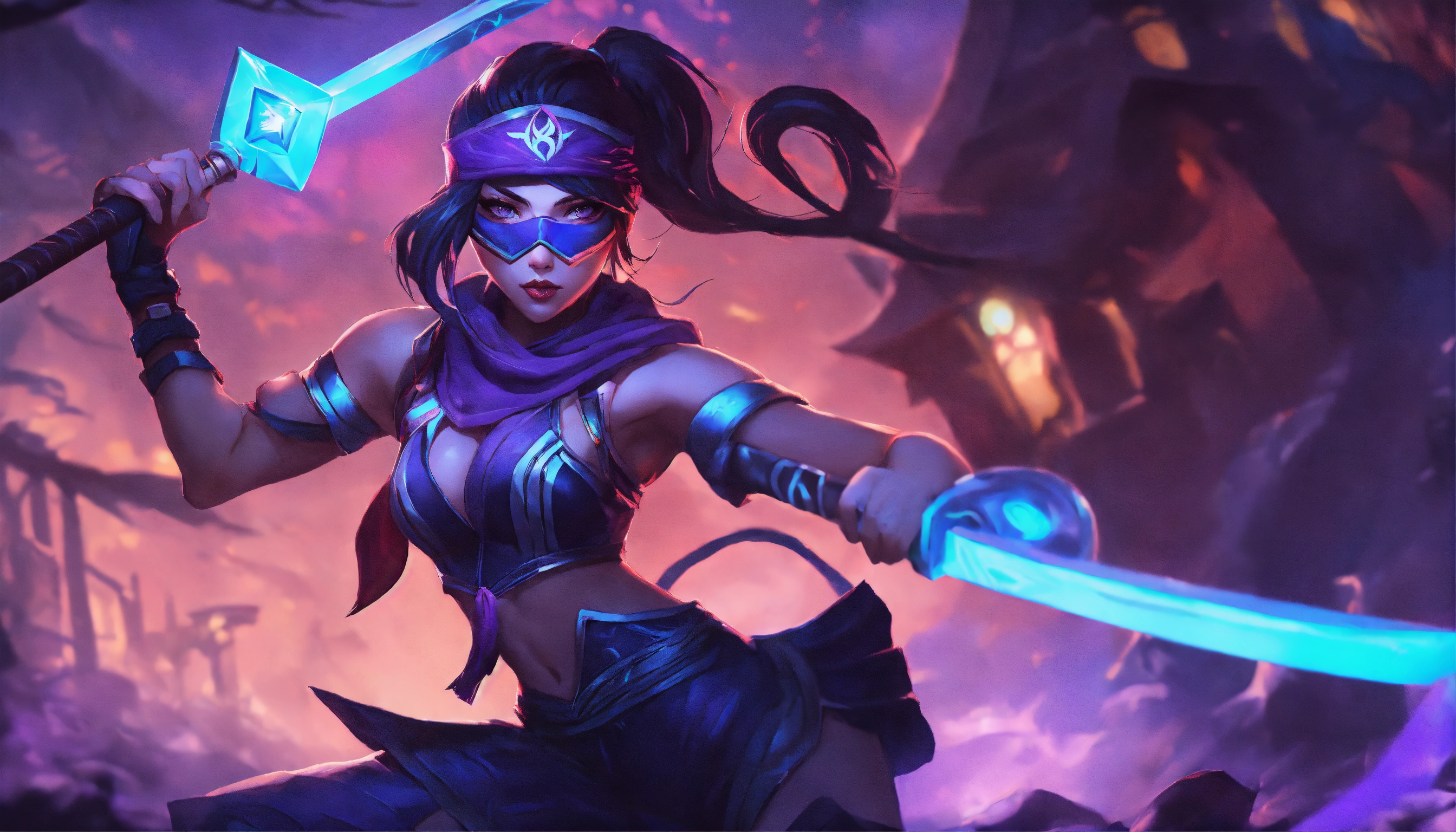 Lexica - League of legends akali with border color purple-blue