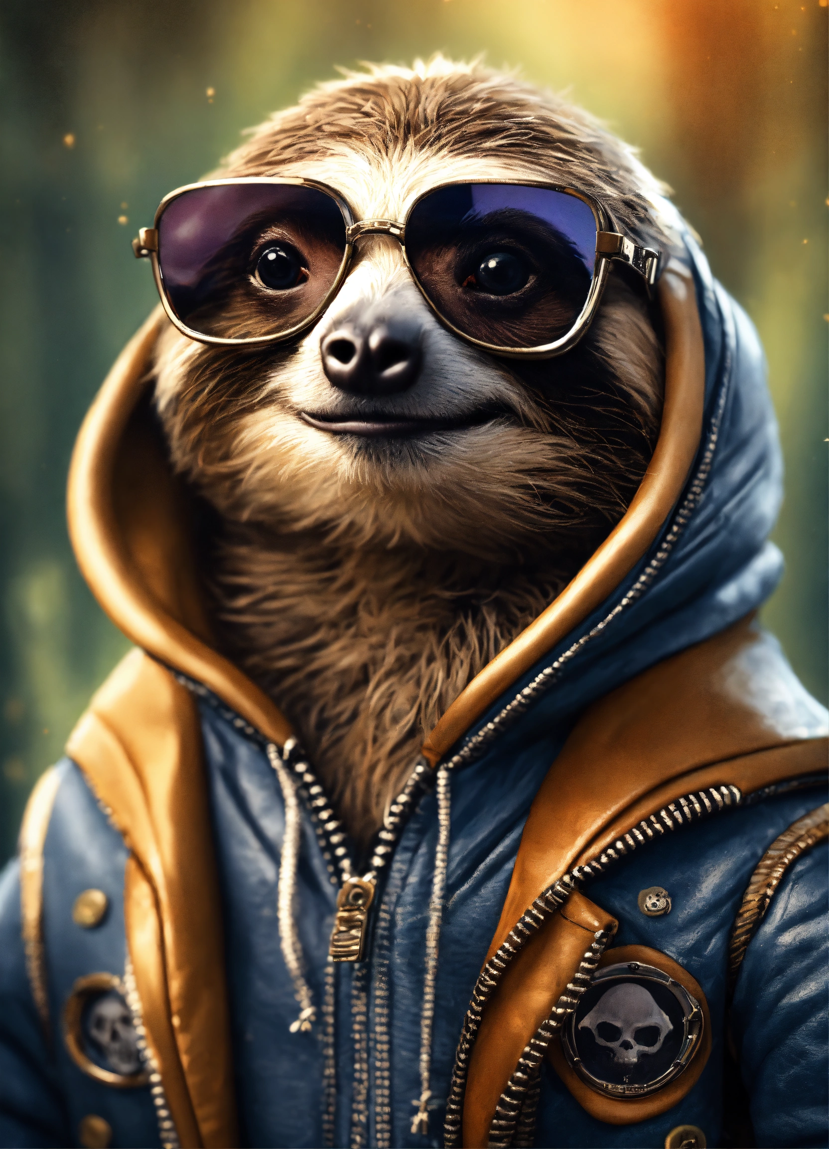 Lexica - Full-bodied portrait, cute and adorable cartoon sloth wearing ...