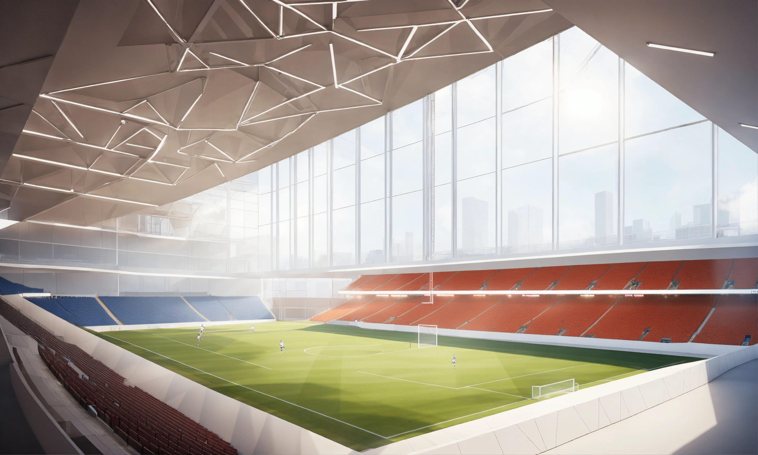 Lexica - A modern and clean white design of a stadium box, big window ...