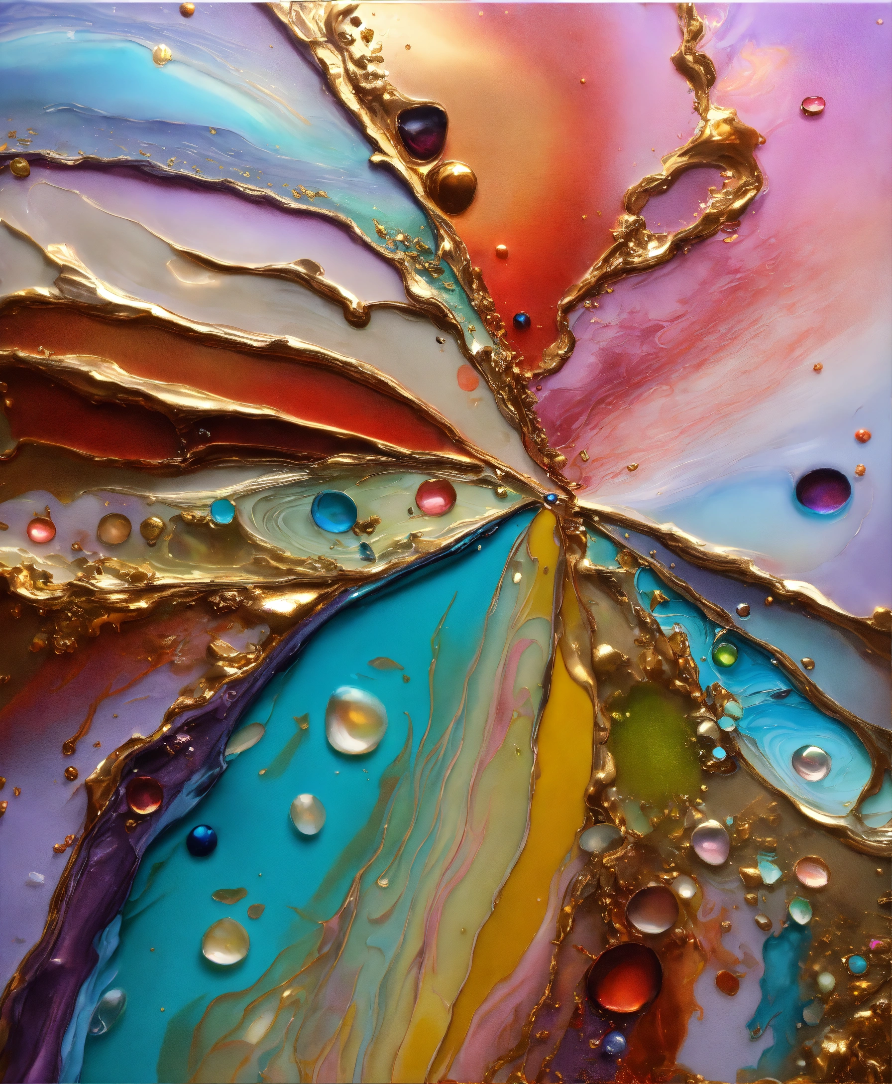 Lexica - Colorful abstract painting oil and water complex complicated ...