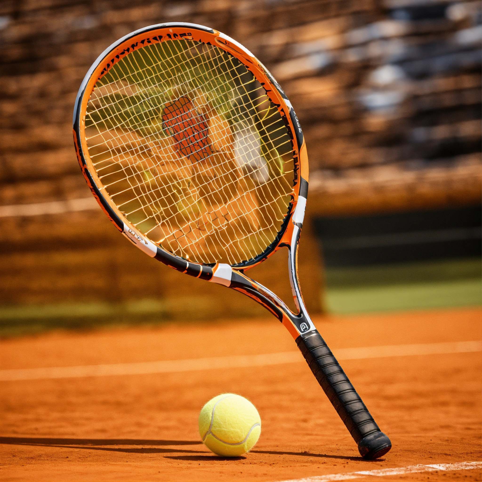 Lexica - Orange broken futuristic tennis racket