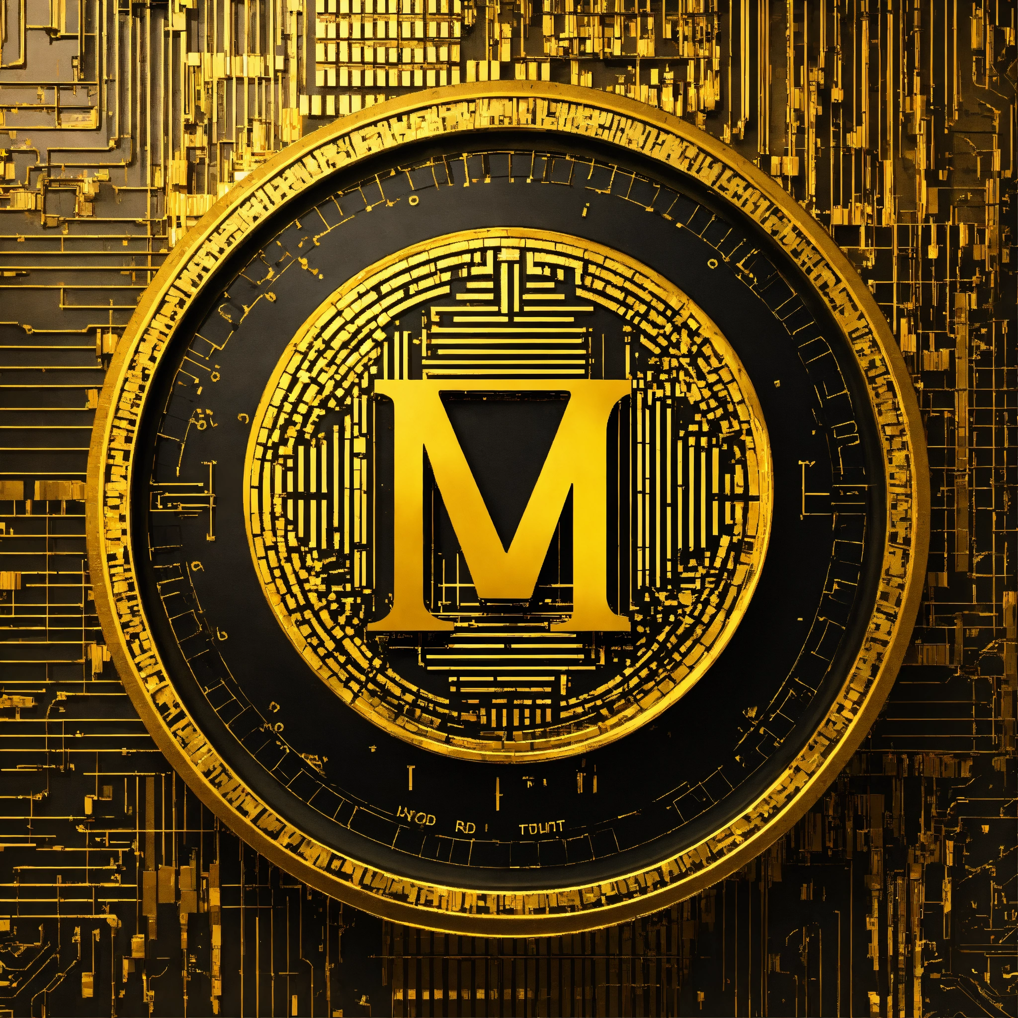 Lexica - Cryptocurrency, round logo, matrix, math, capital letter M ...