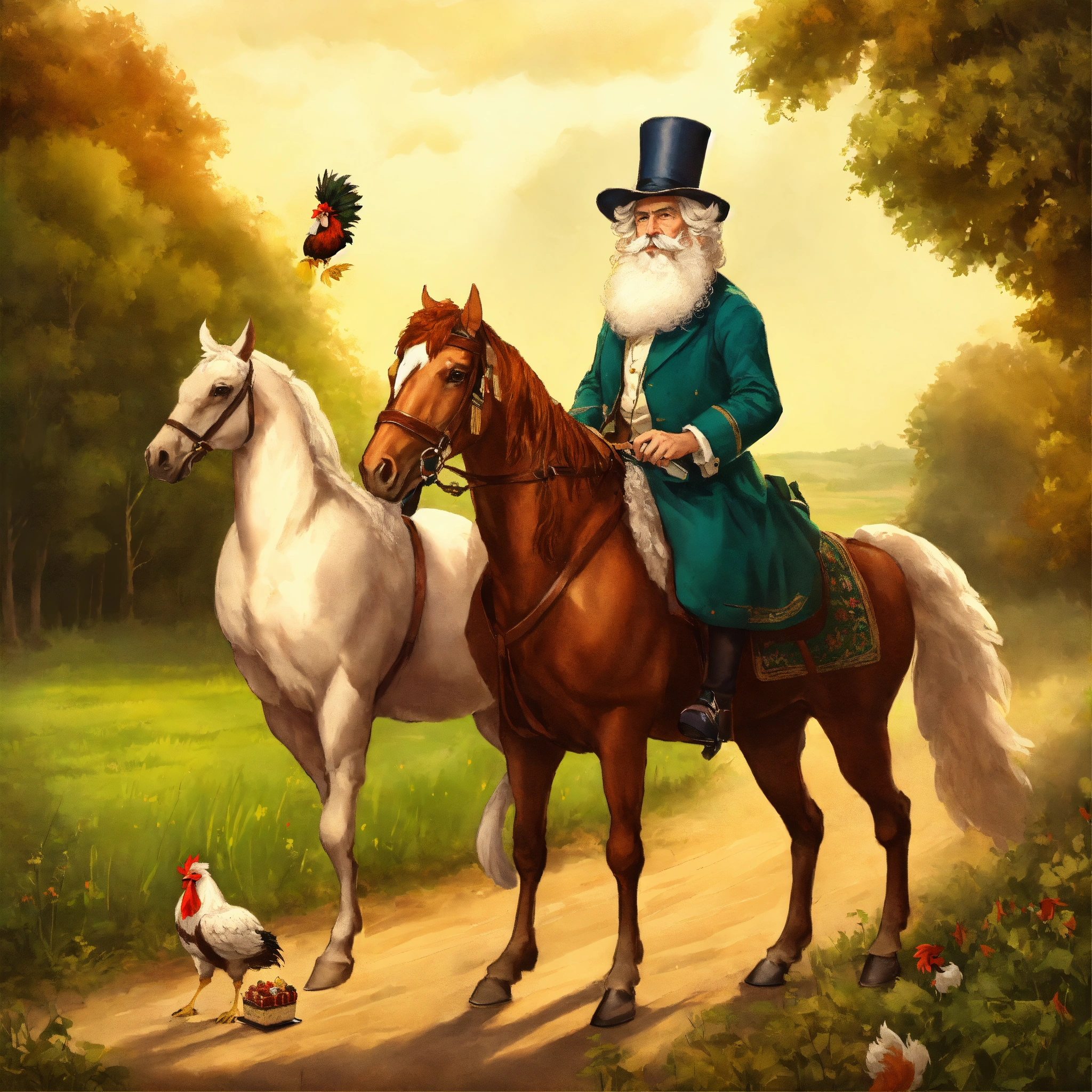 Lexica - 18th century style Jewish man with a white beard riding a ...