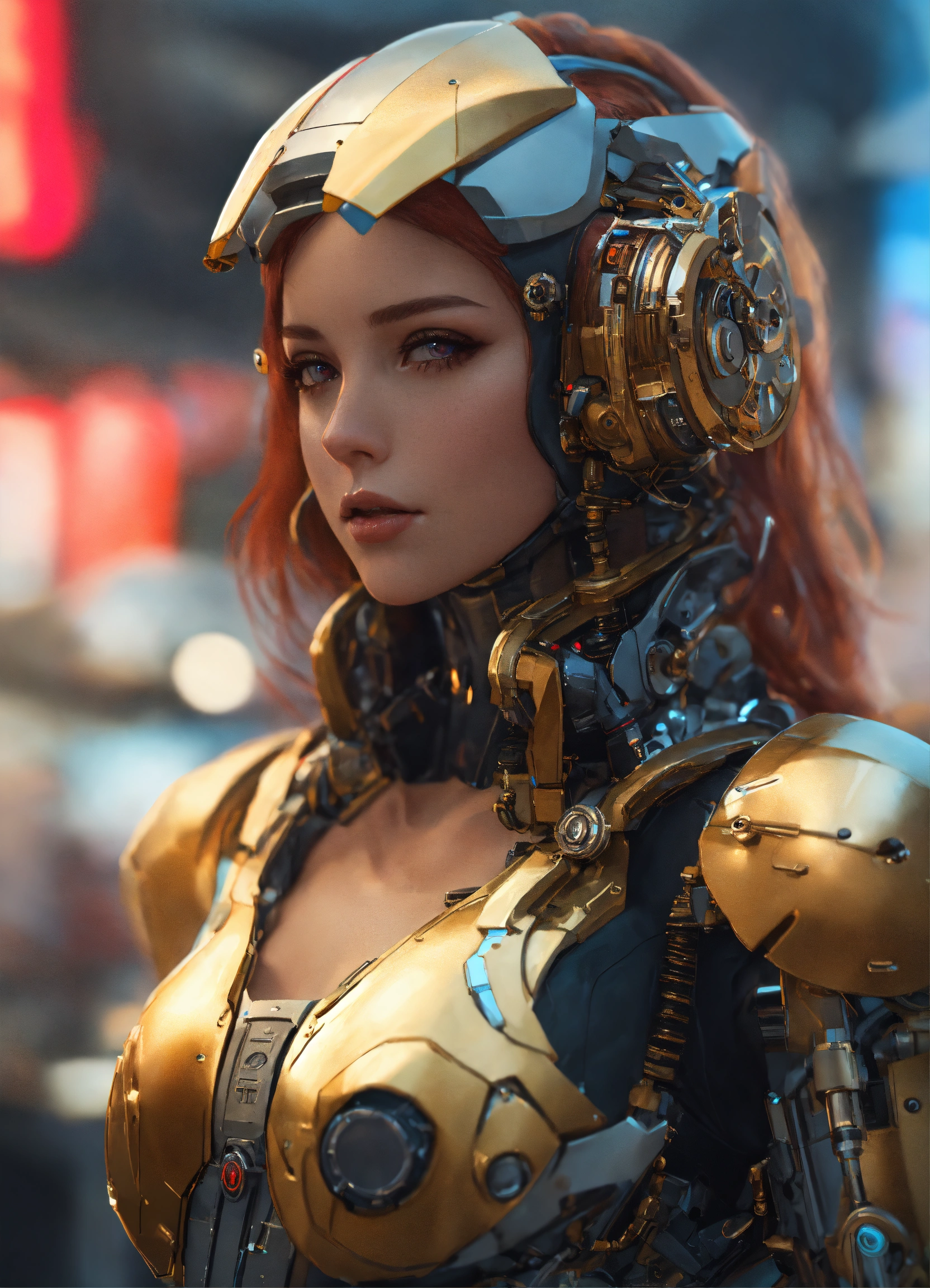 Lexica - Mechanical female android looking, cinematic lighting ...