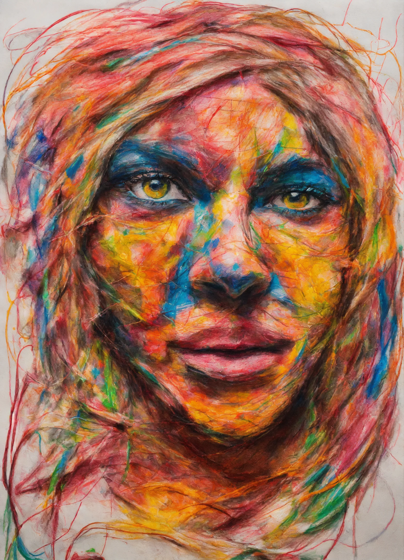 Lexica - Chaotic scribbles of a colorful crayon drawing of an ugly ...