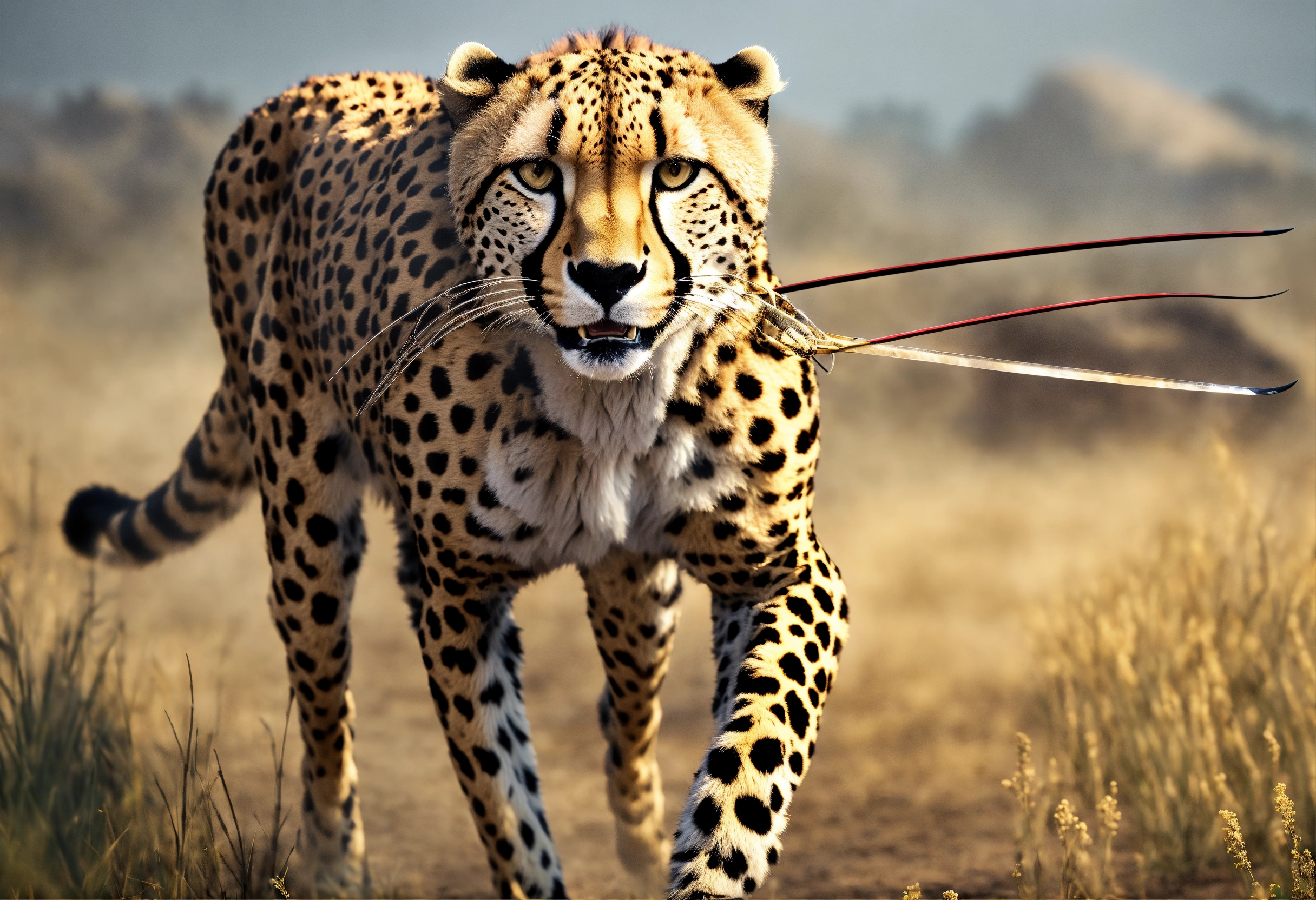 Lexica - Cheetah samurai. Battlefield. Hyper realistic.