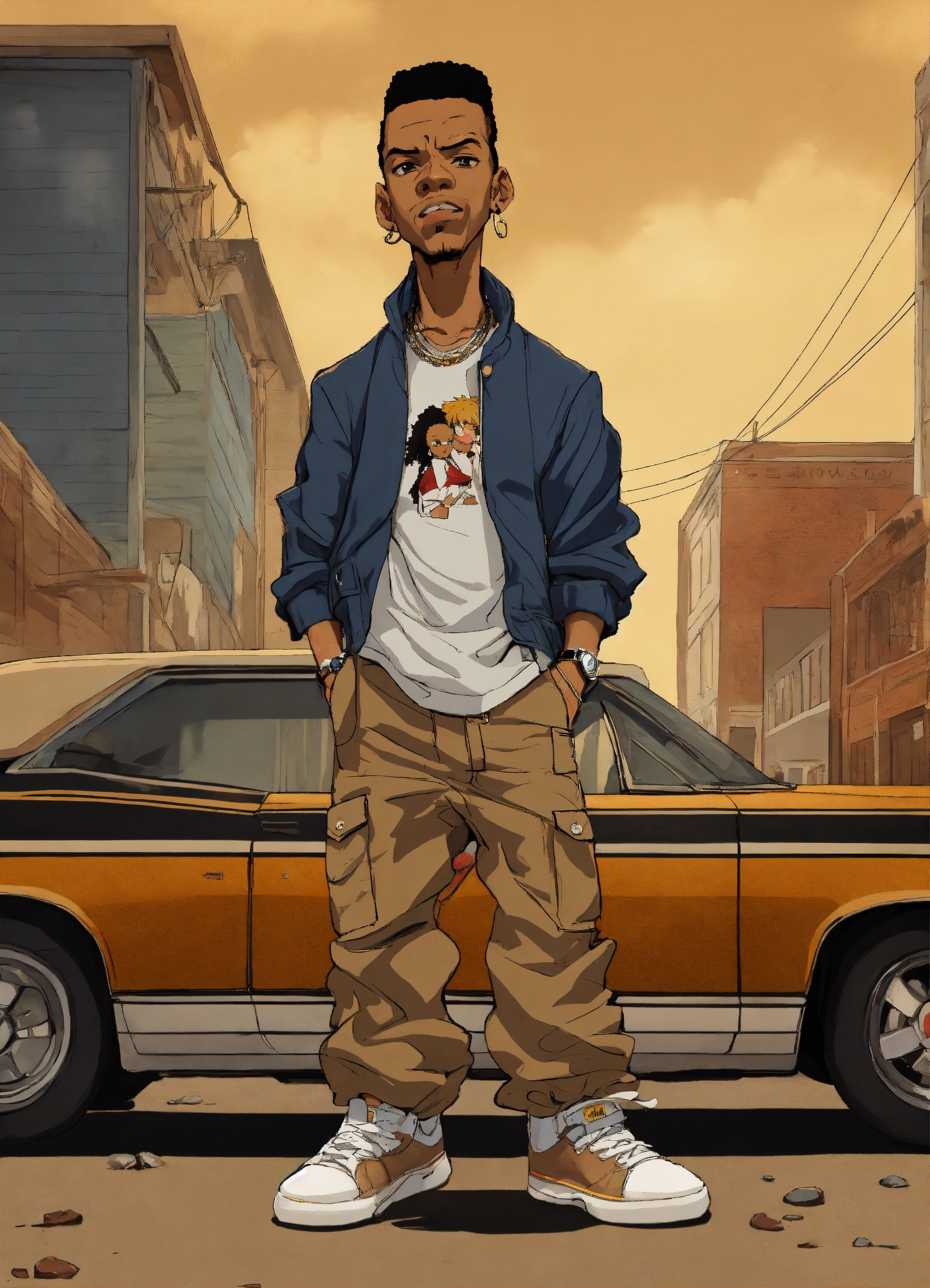 Lexica - Hip hop art style fred boondocks full body