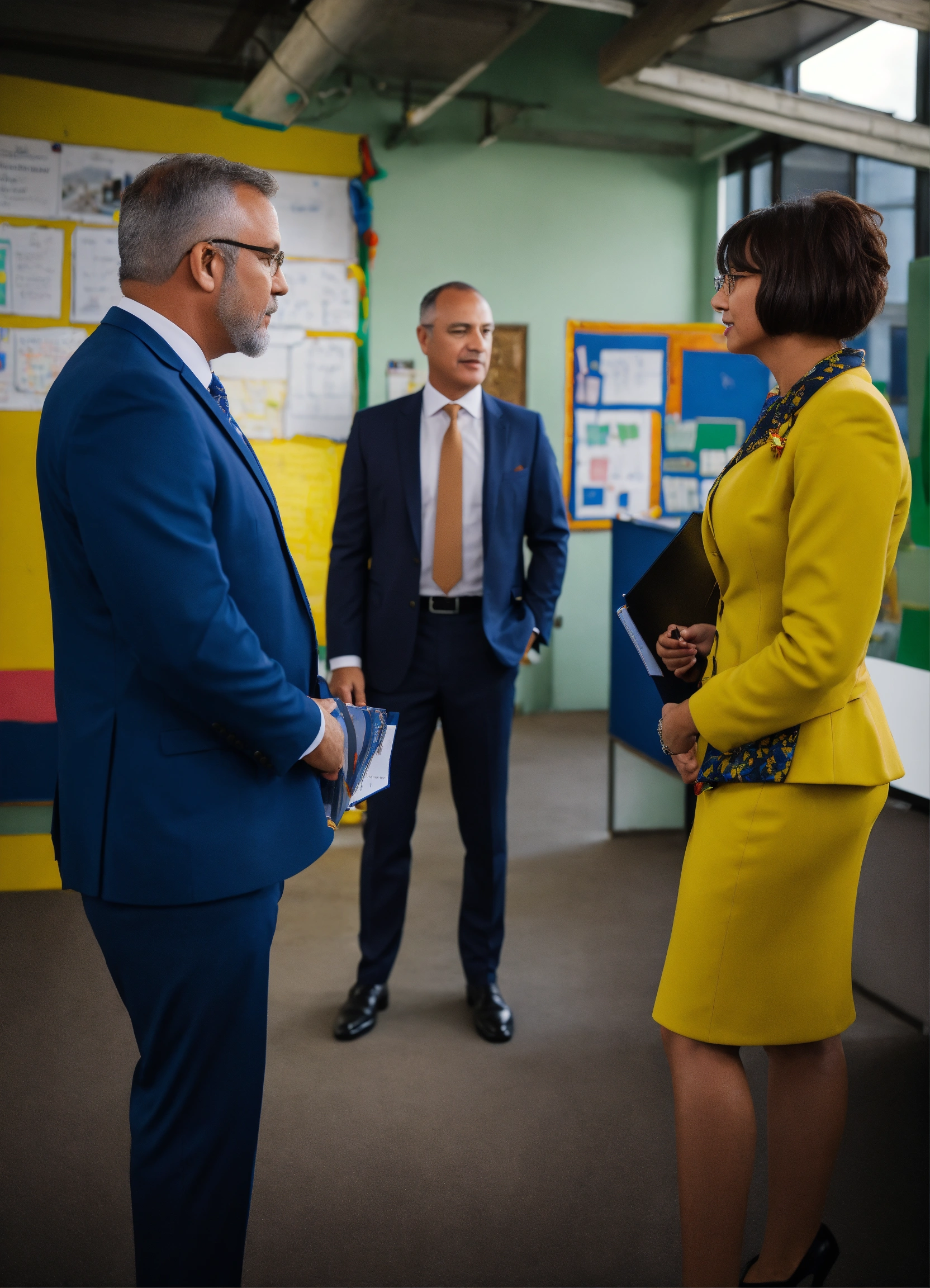 Lexica - Well dressed school principals talking in a super ultra moden ...