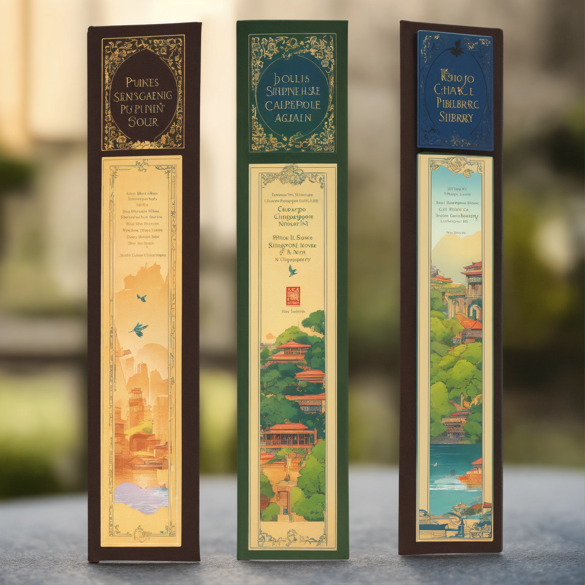 Lexica - 3 different bookmark design for a Singapore public library