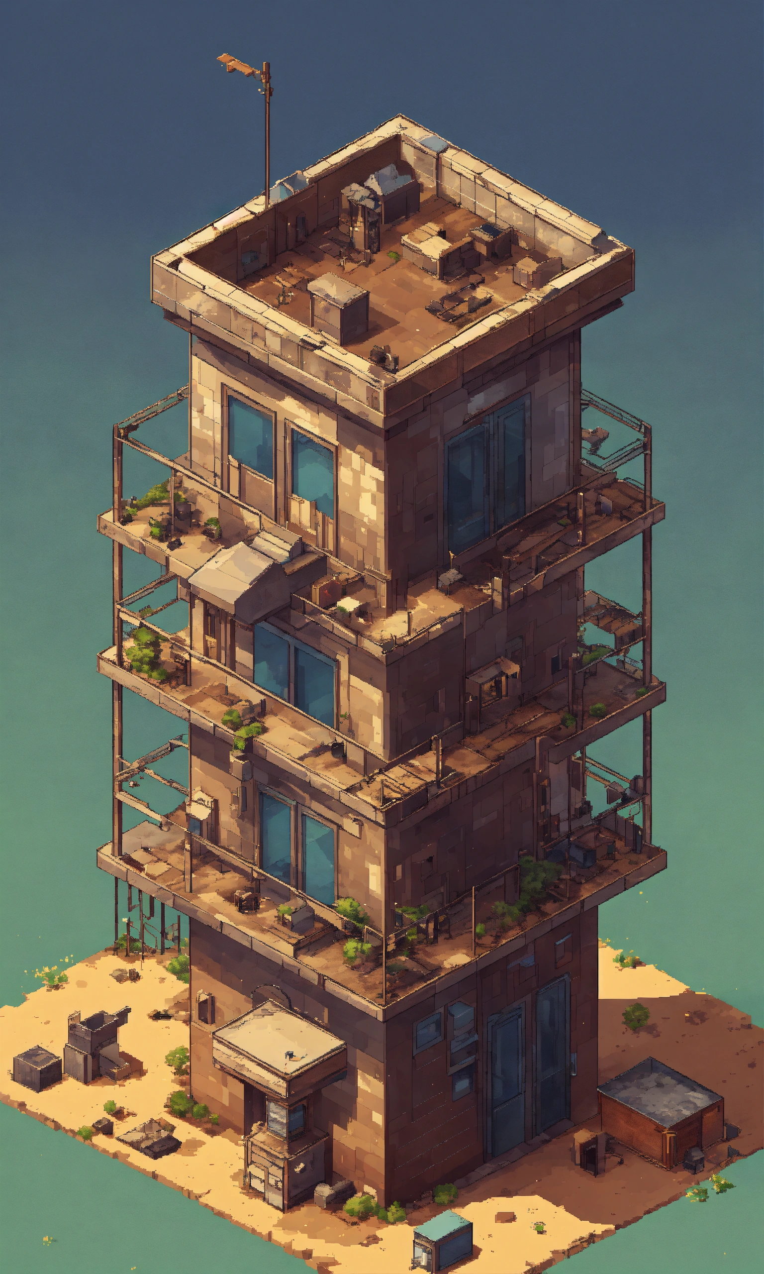Lexica - Short, Plain, Level one Lone tower of a badly constructed post ...