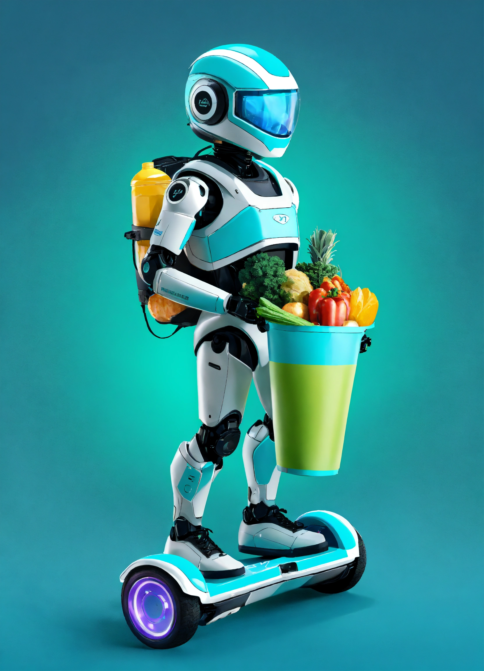Lexica - A passionate male robot on hoverboard, realistic man face ...