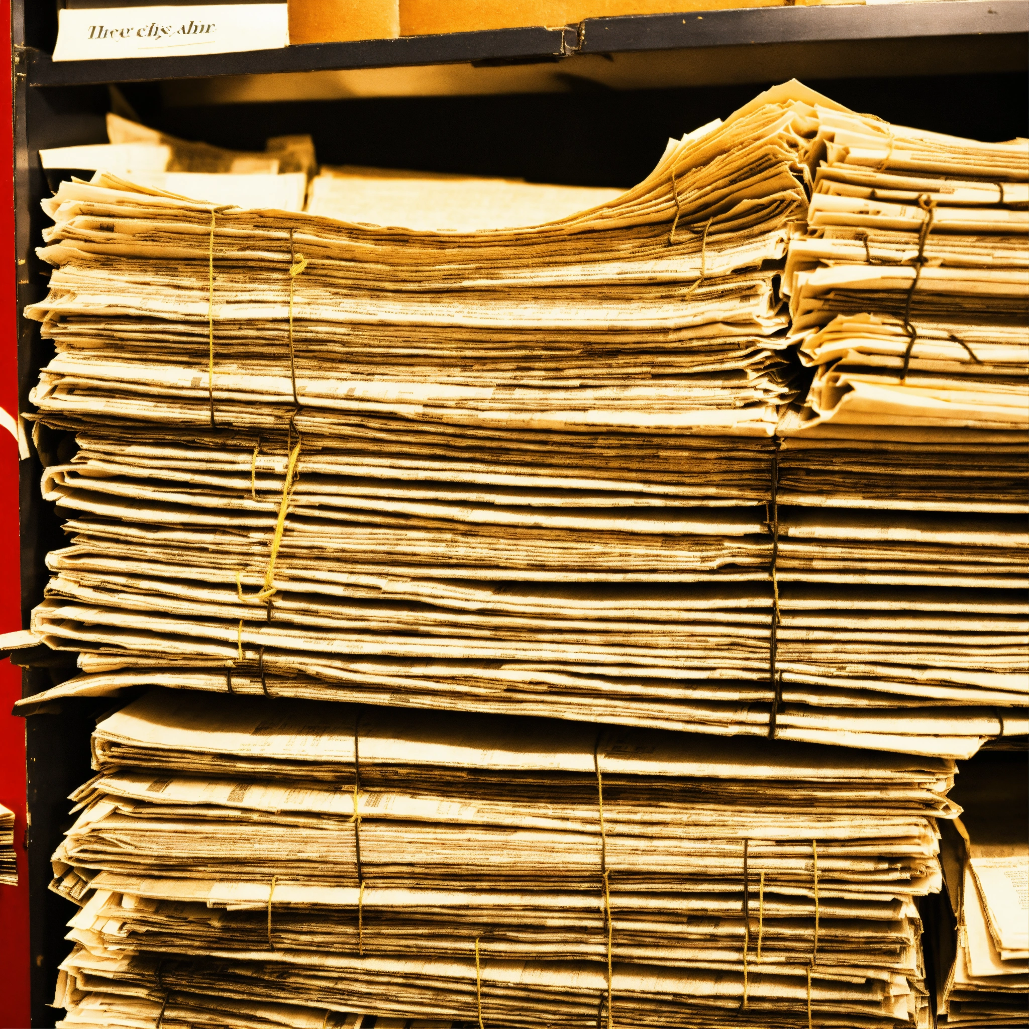 Lexica A photo of a newspaper archive. The archive is full of old newspapers. The newspapers