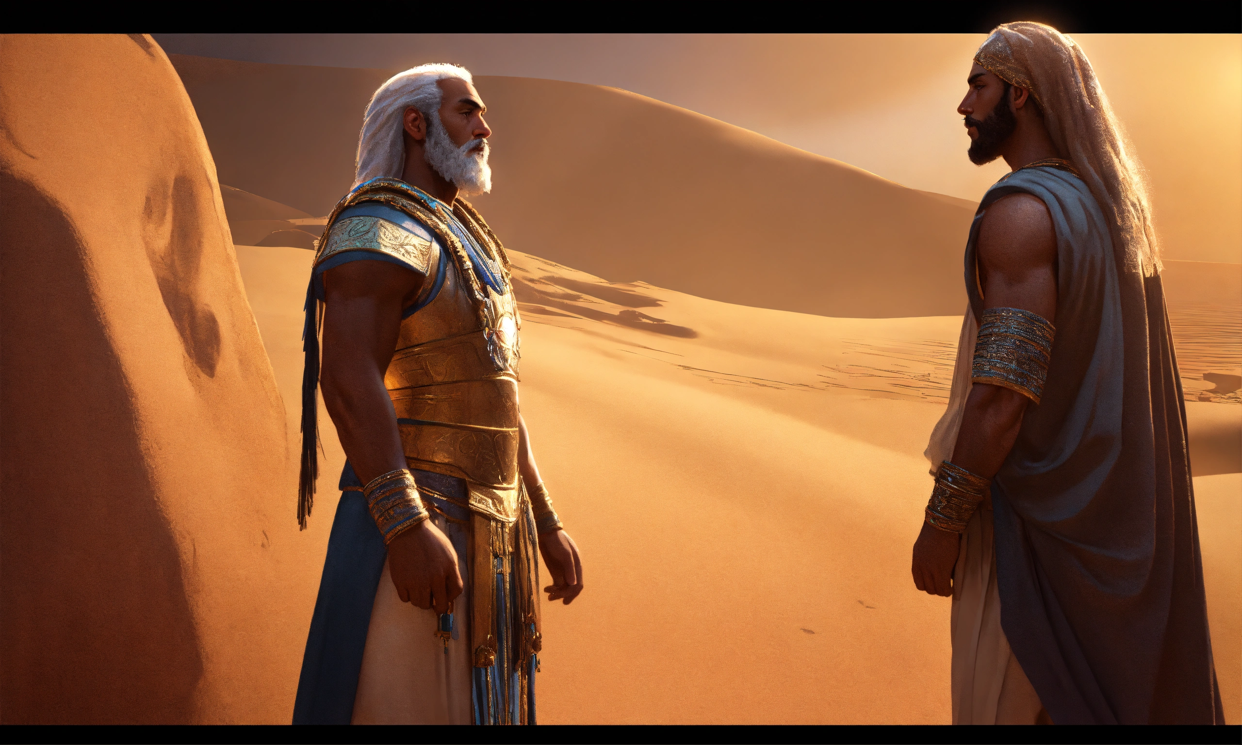 Lexica - Moses and his brother, talking to Pharaoh Rameses, cinematic ...