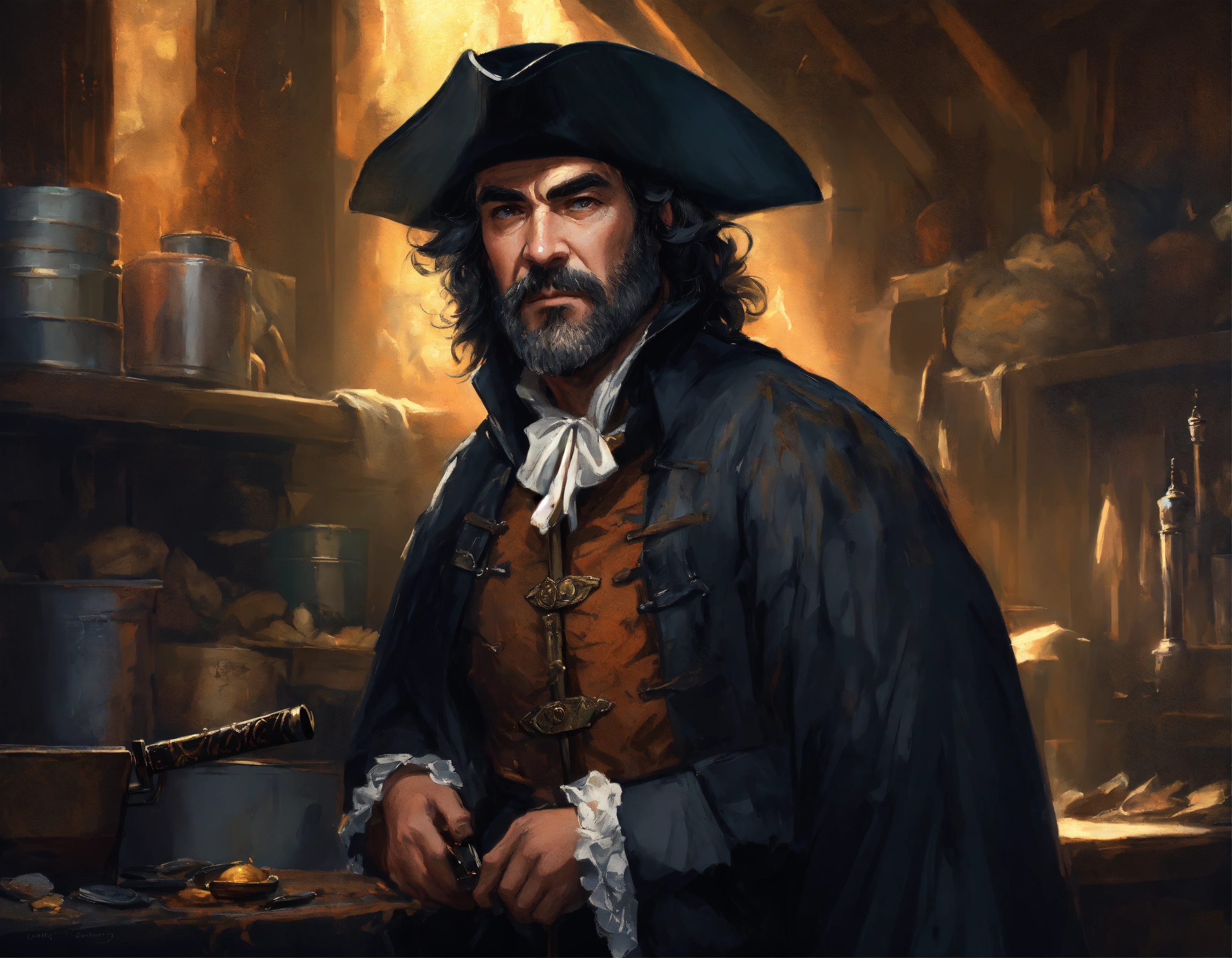 Lexica - Close shot, digital painting, Mandy Patinkin as a Defiant and ...