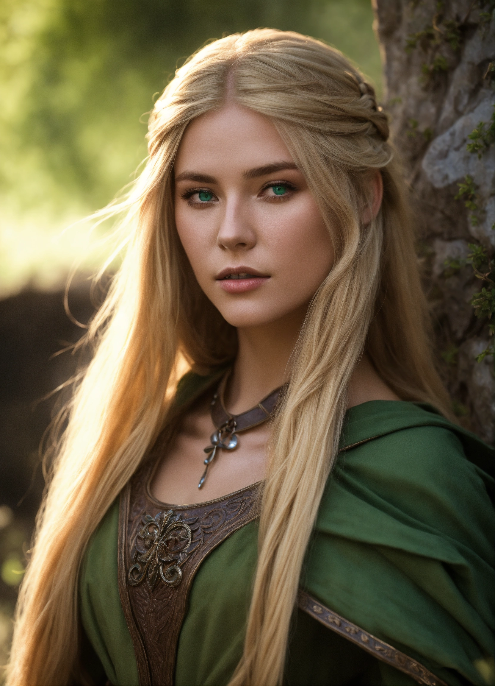 Lexica northern french female with long blonde hair green eyes d d