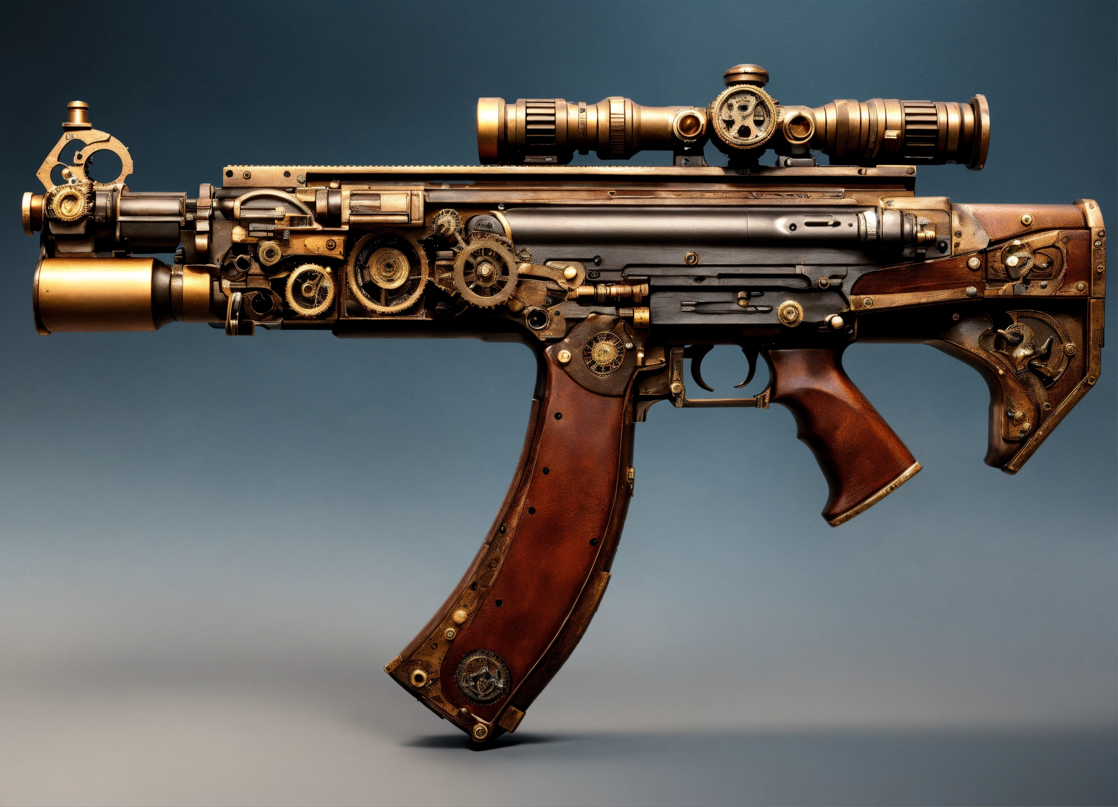 Lexica - Full side view of an ultra detailed realistic steampunk ...