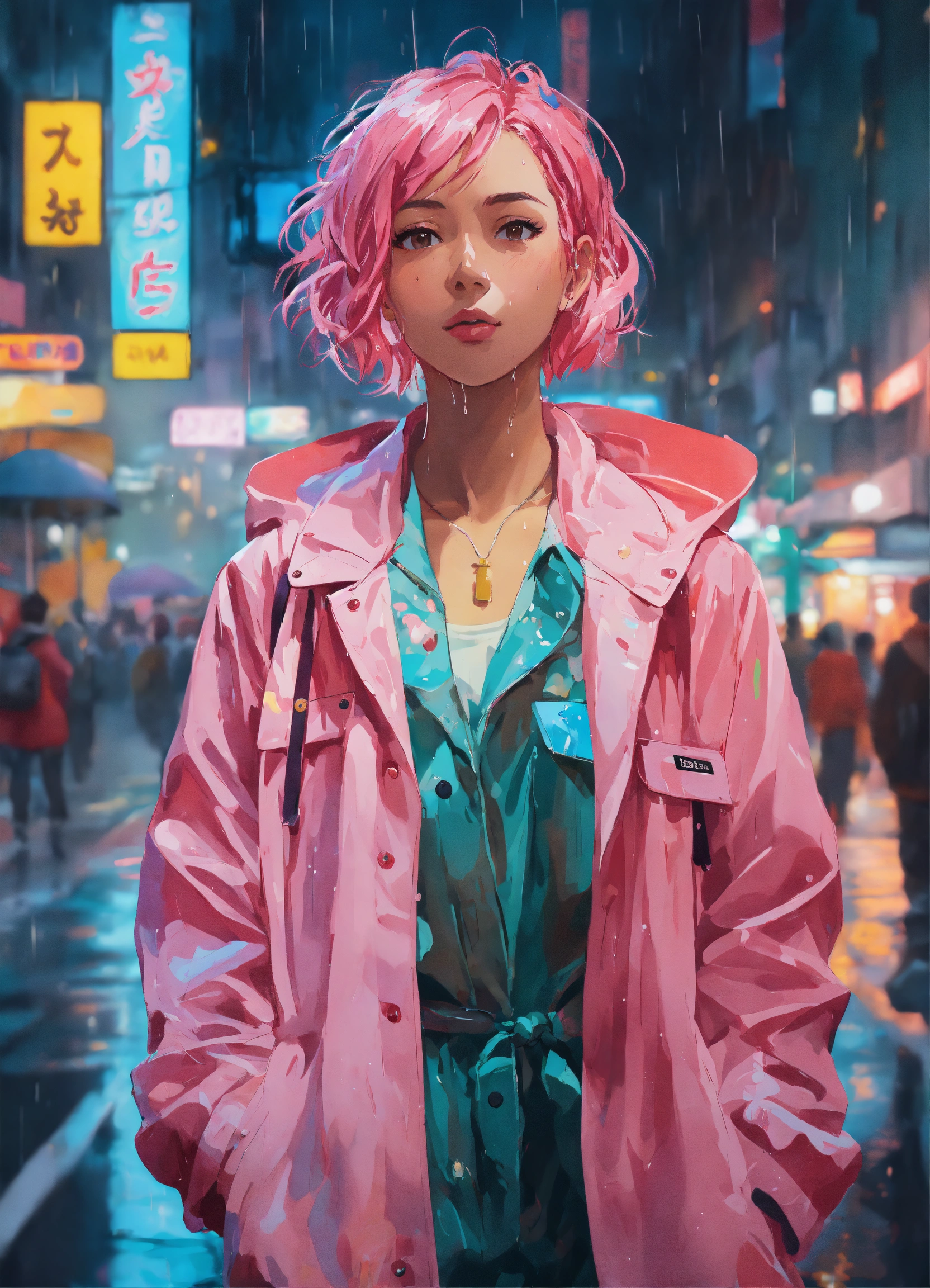 Lexica - 8k photo portrait of a stunning woman with pink hair in a ...