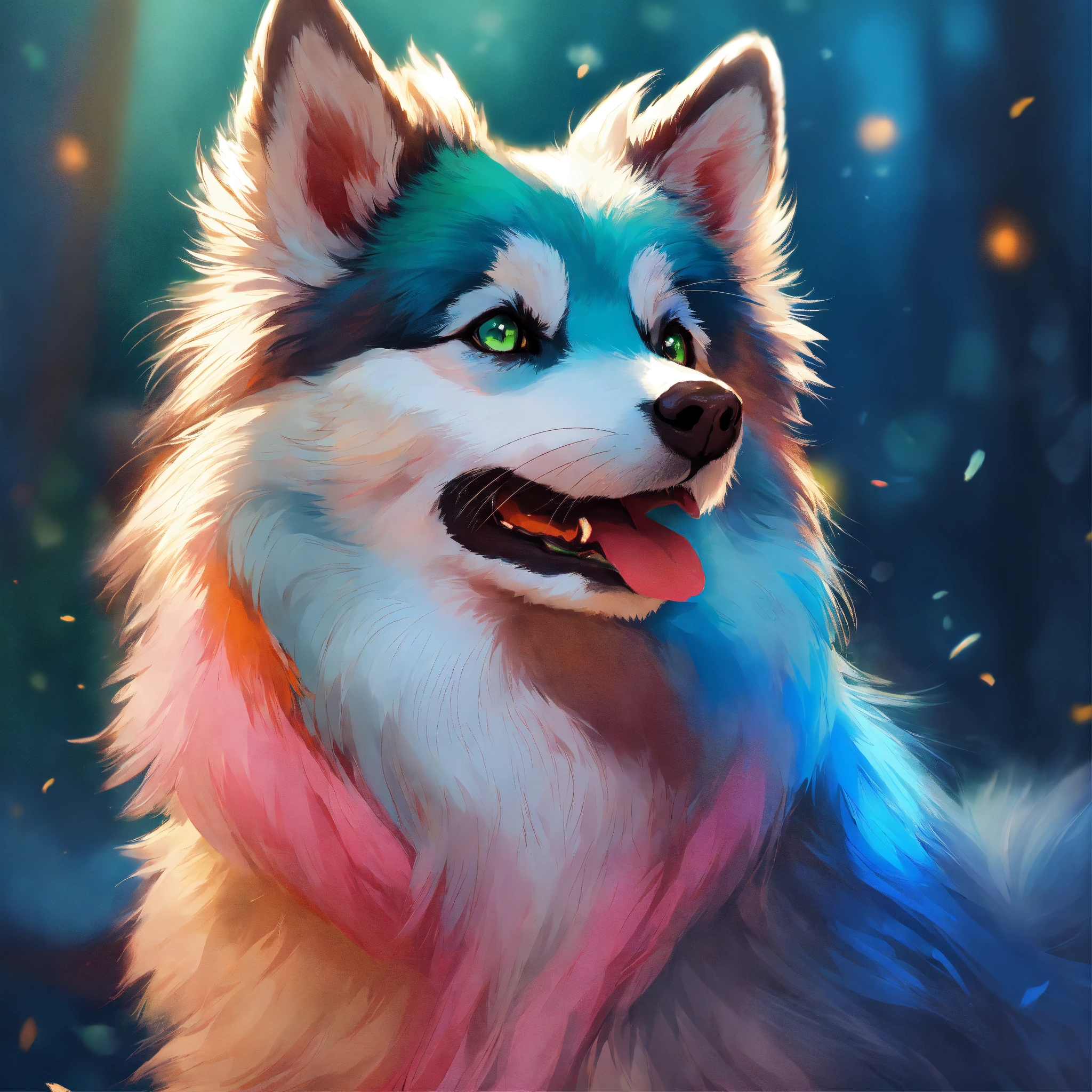 Lexica - An energetic Pomsky struts around with a bushy tail curled ...