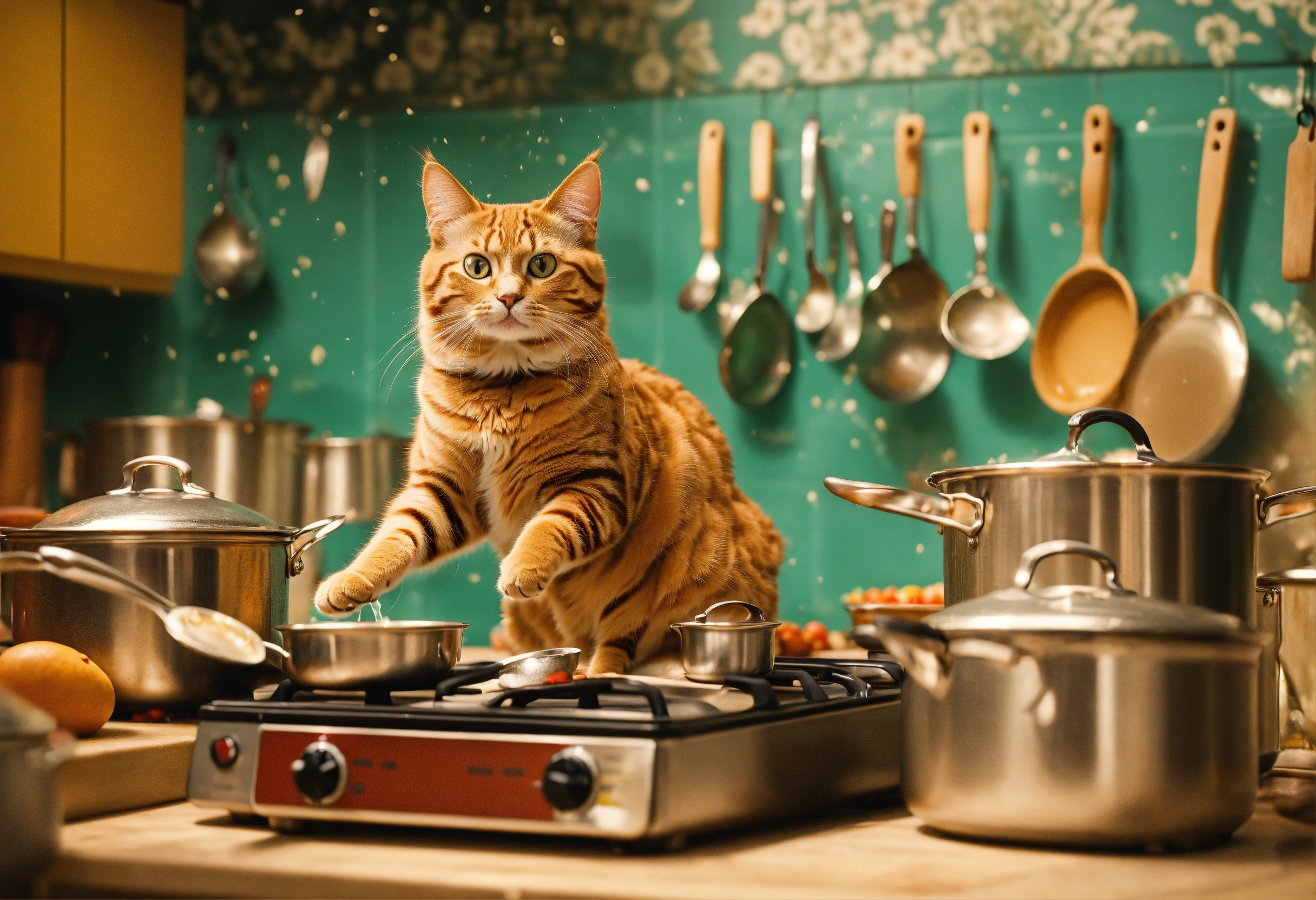 Lexica - 4k photograph. Create an amusing image of a cat comically ...