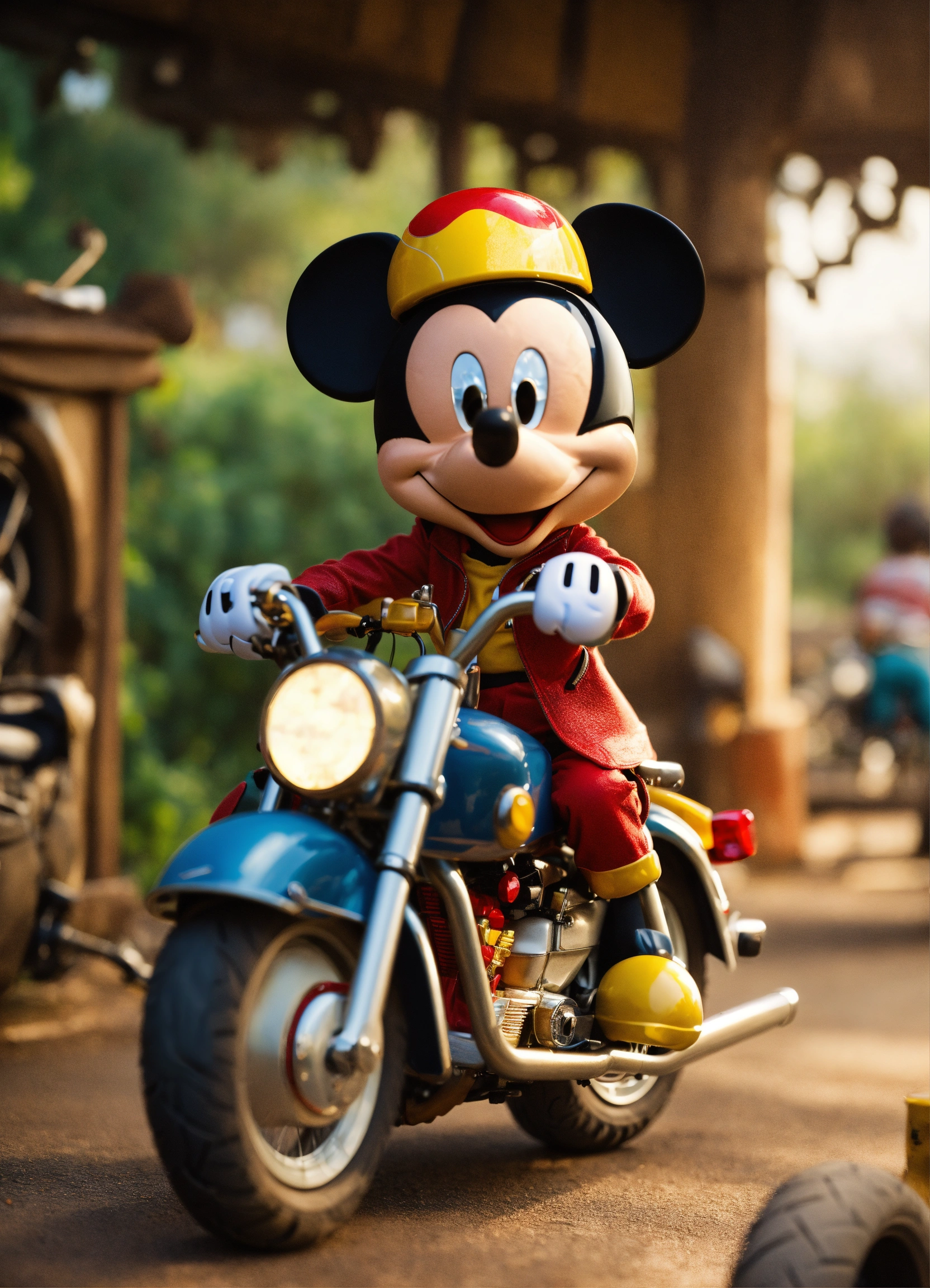 Lexica - Mickey rides a motorbike