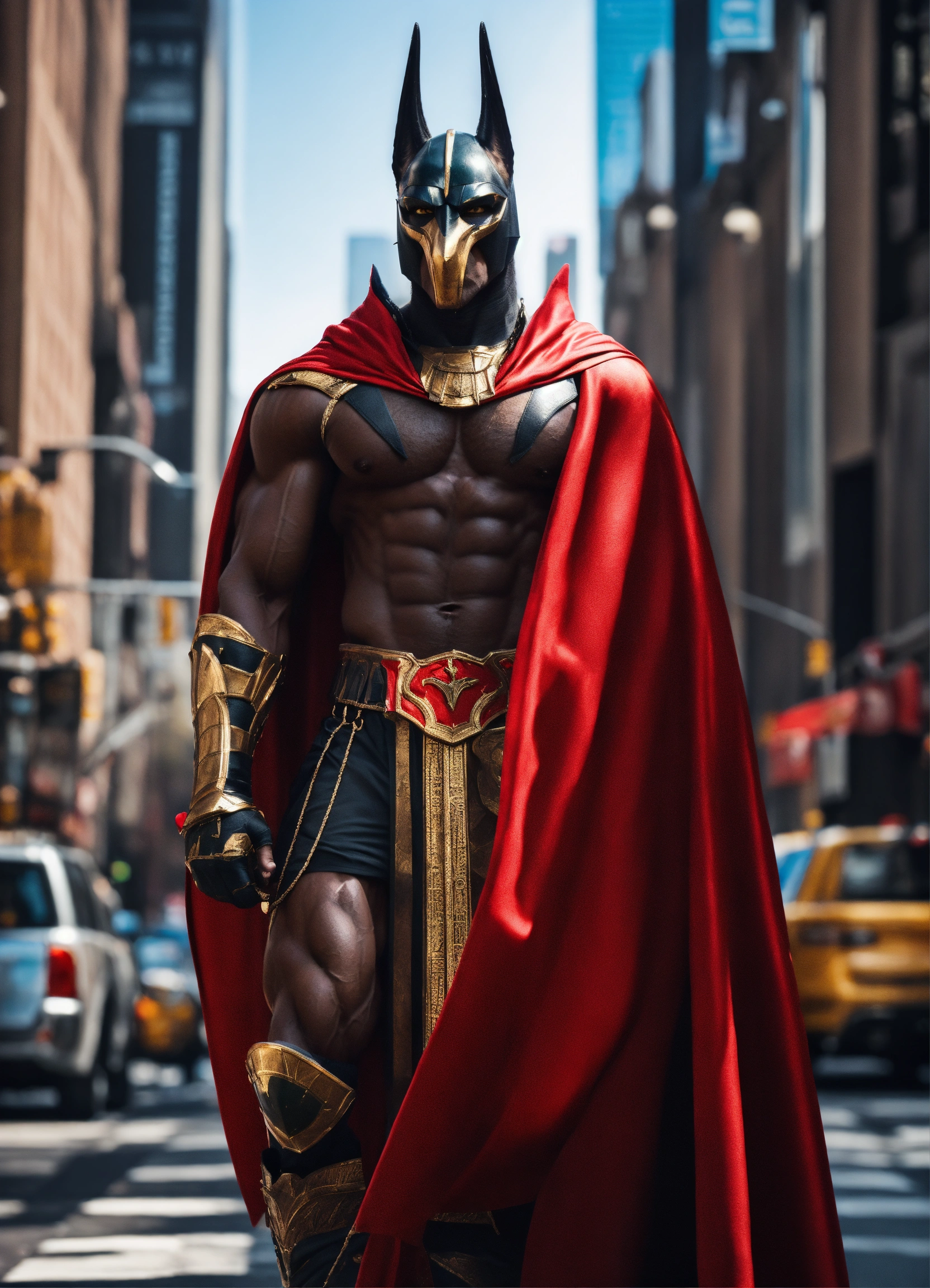 Lexica - The strong tall muscular black man, the god Anubis, muscular ...