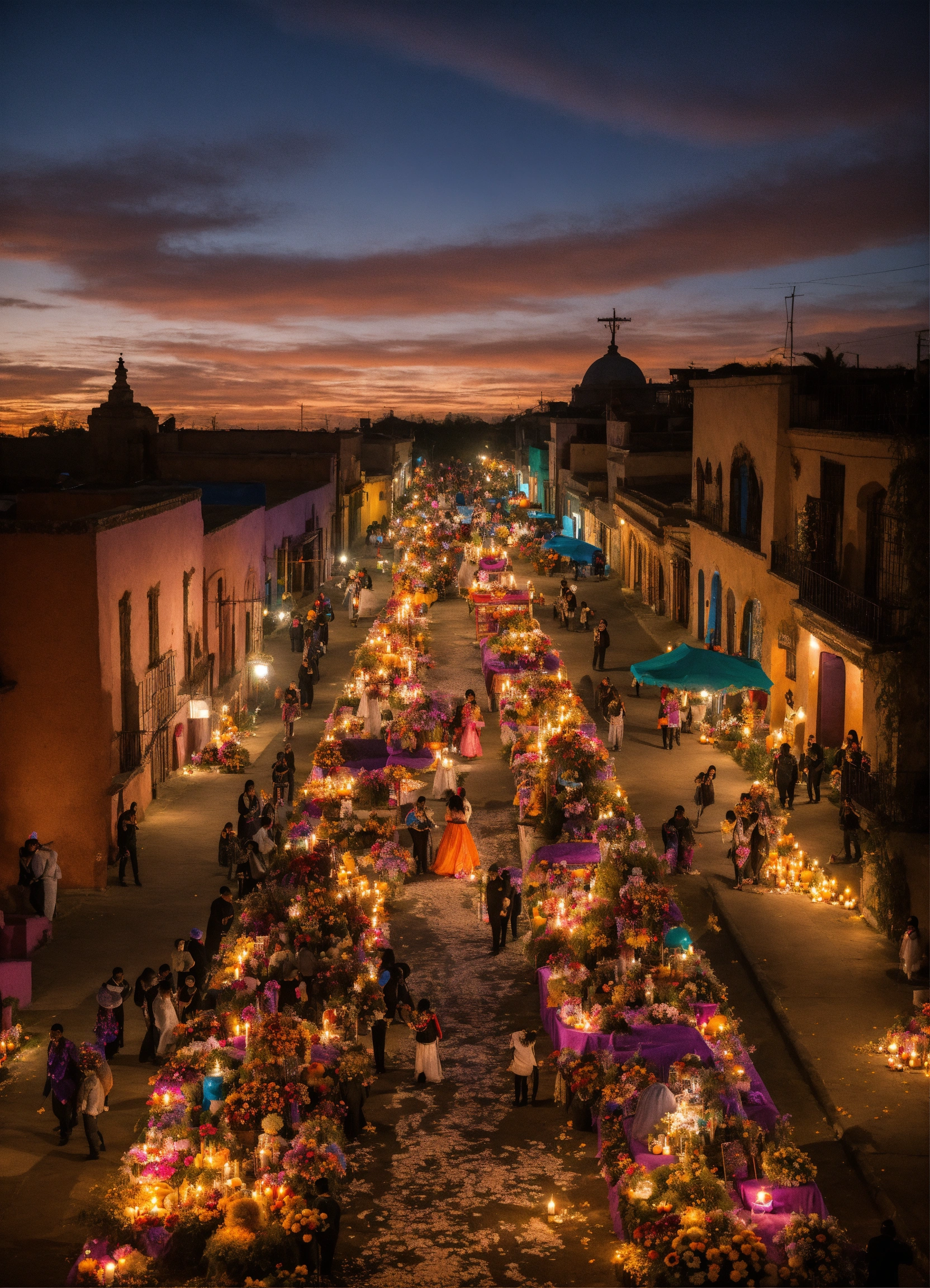 Lexica - Families gathered to celebrate the day of the dead in Mexico