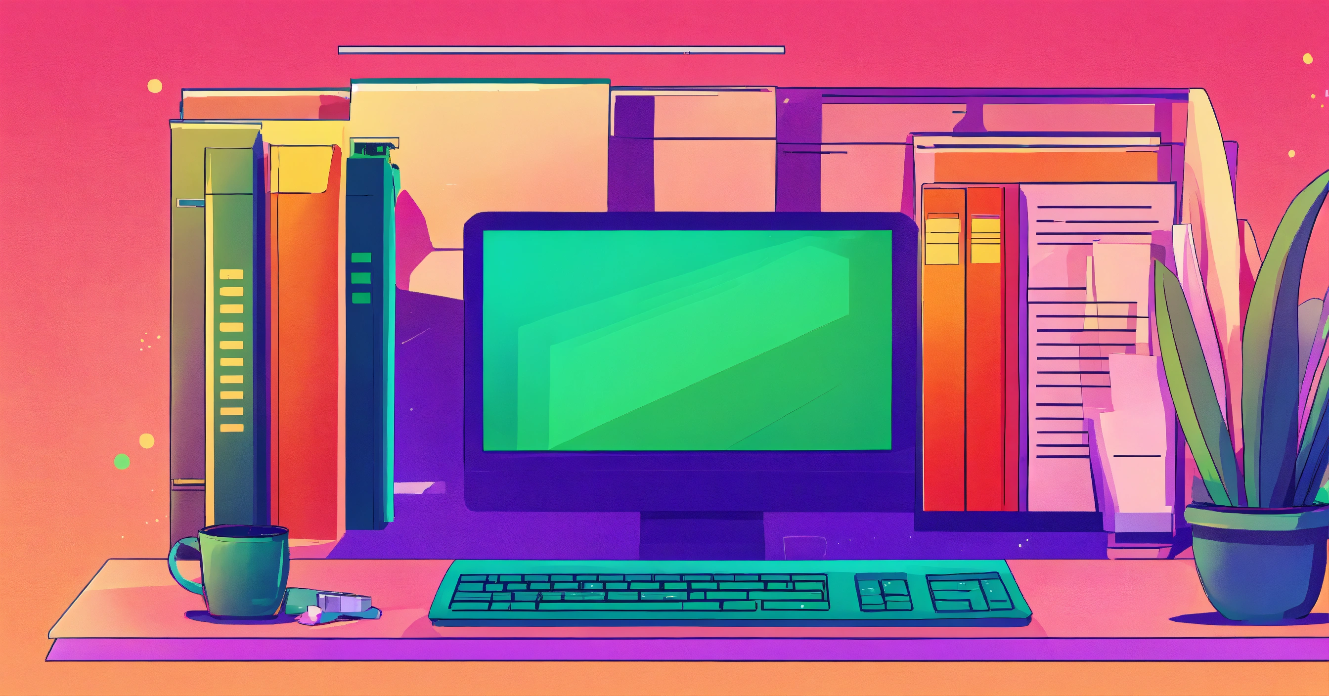 Lexica - Document files on computer. no people. simple flat gradient ...