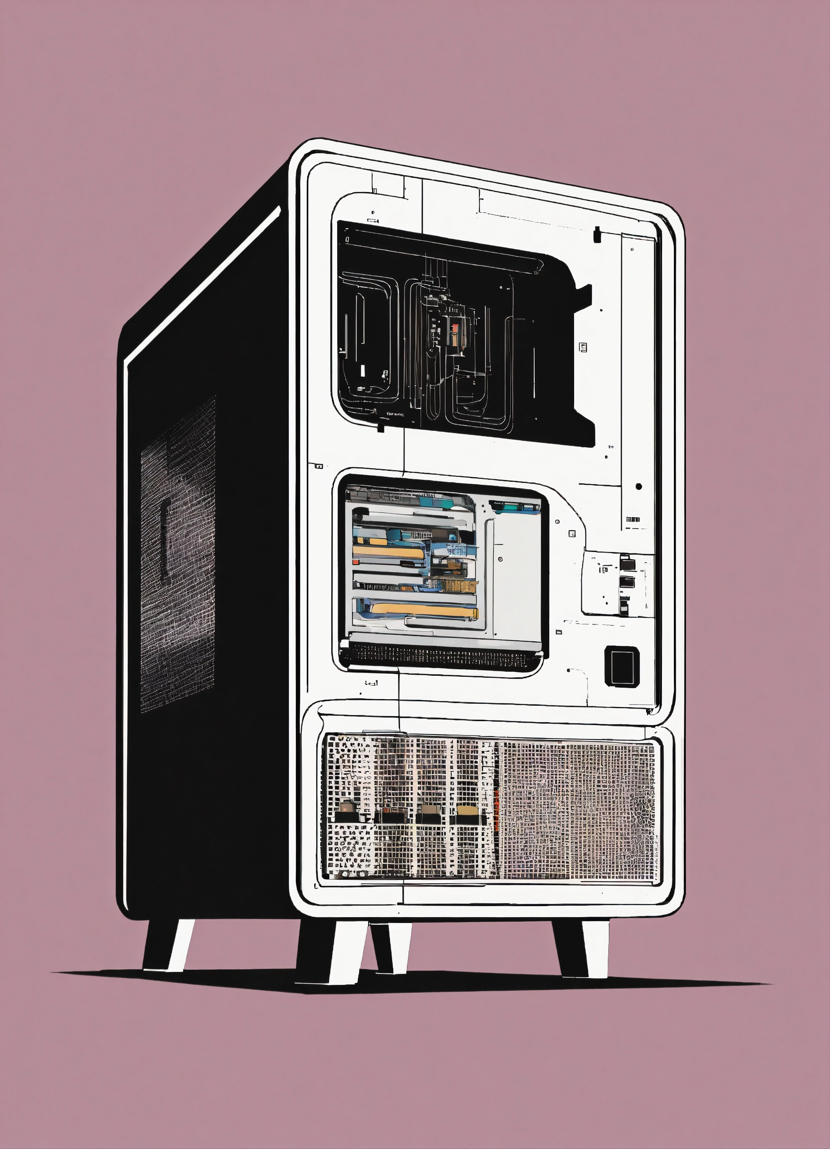 Lexica - A minimalistic illustration of a future computer, capturing ...