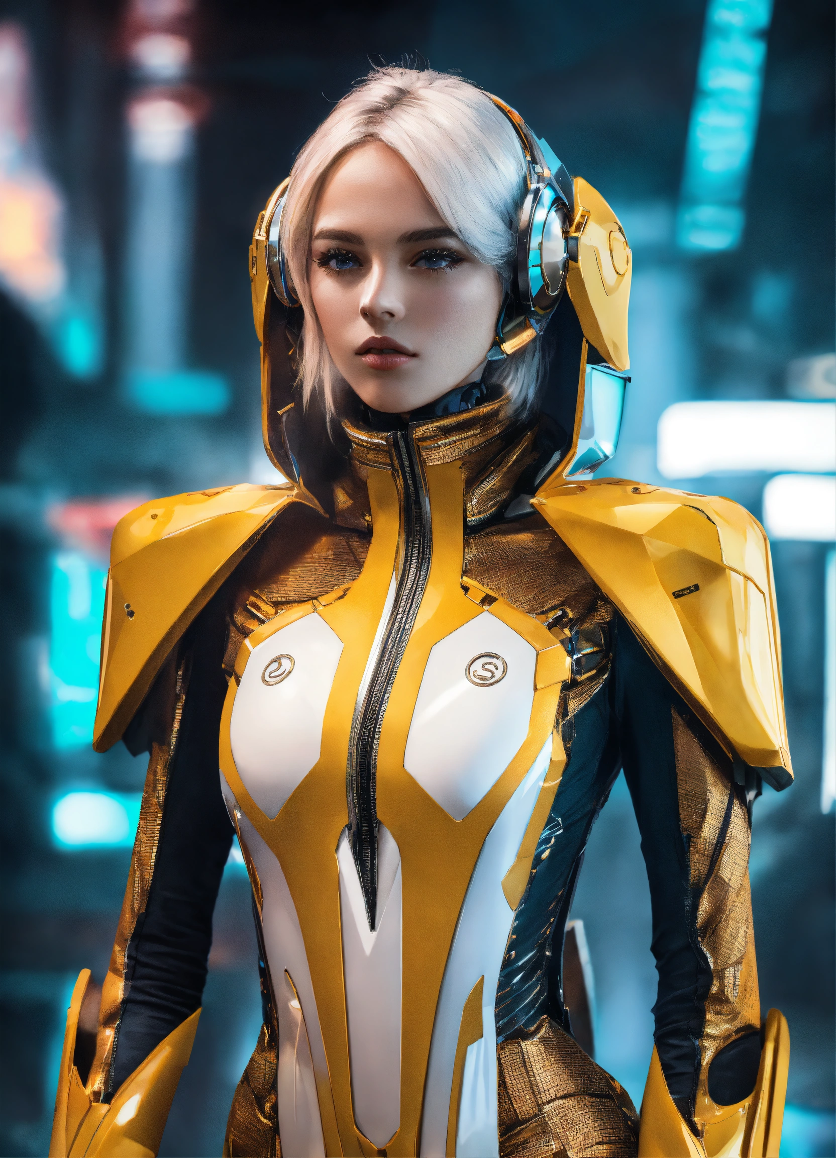 Lexica - A strong technological humanoid women cape expression more ...