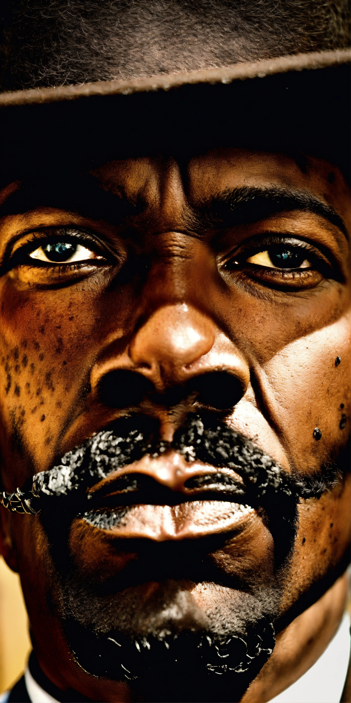 Lexica - An intense close-up of Bass Reeves, showcasing the ...