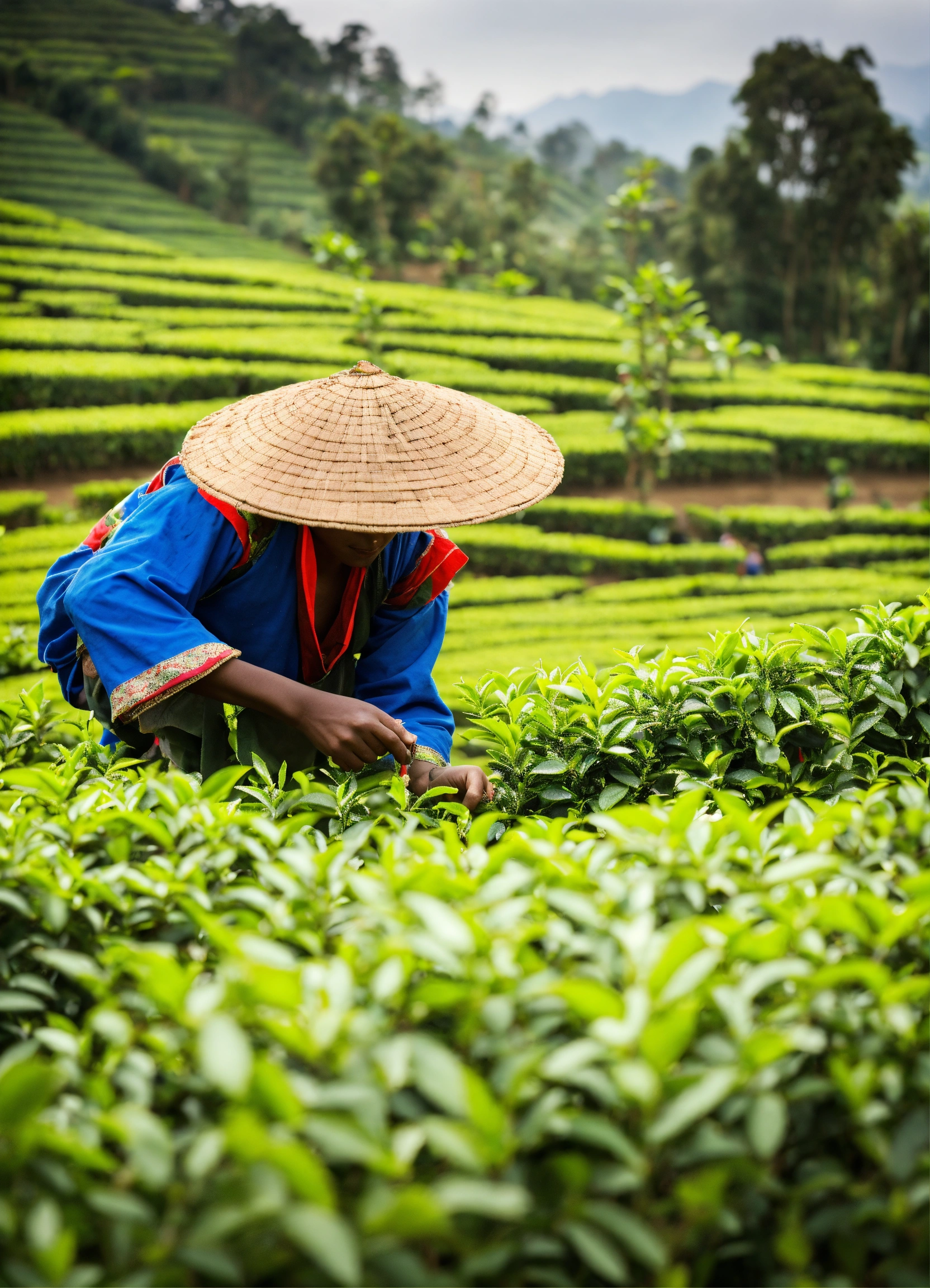 Lexica - Workers picking tea at tea plantations