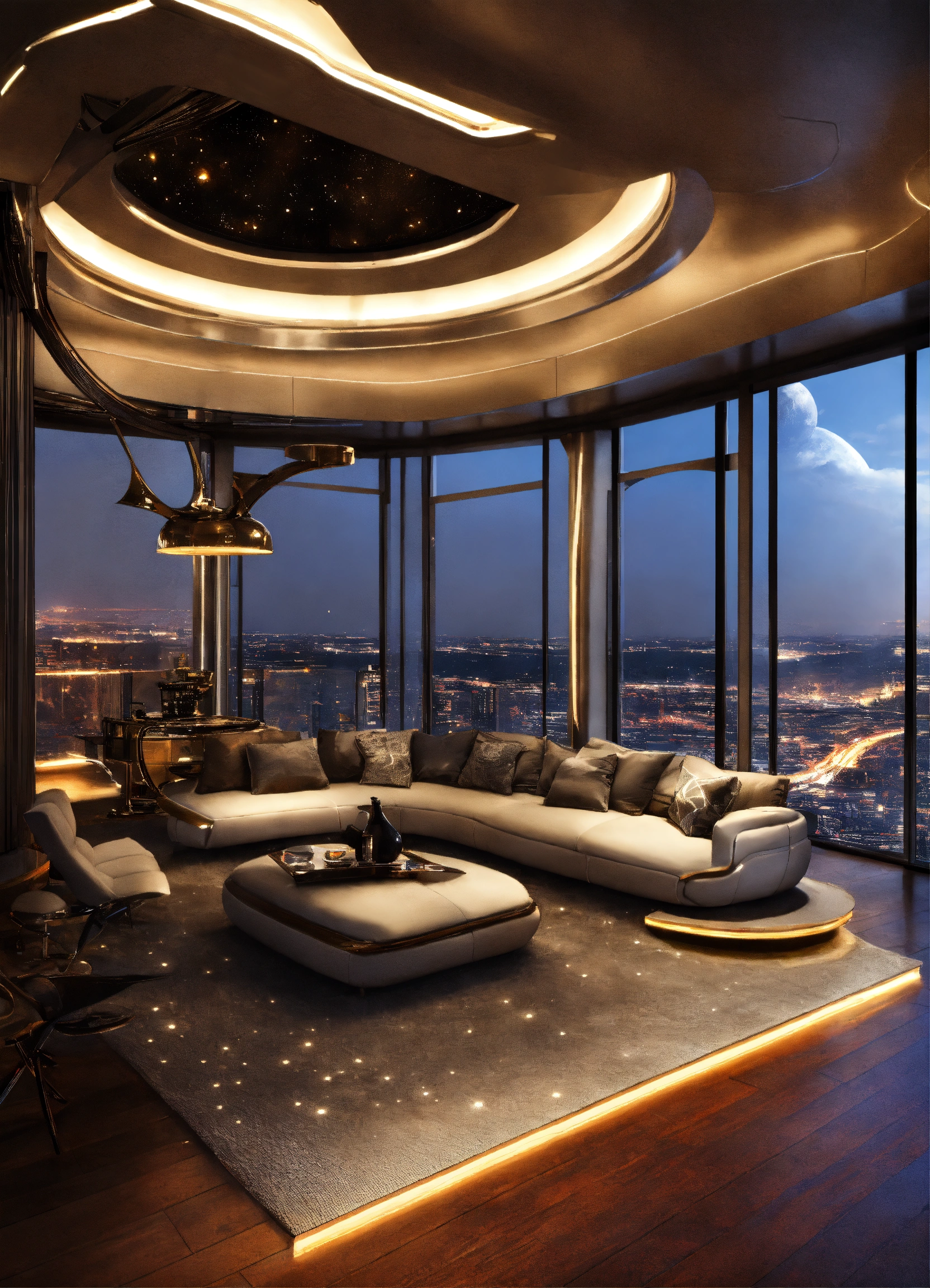 Lexica - Sci fi penthouse interior, luxury