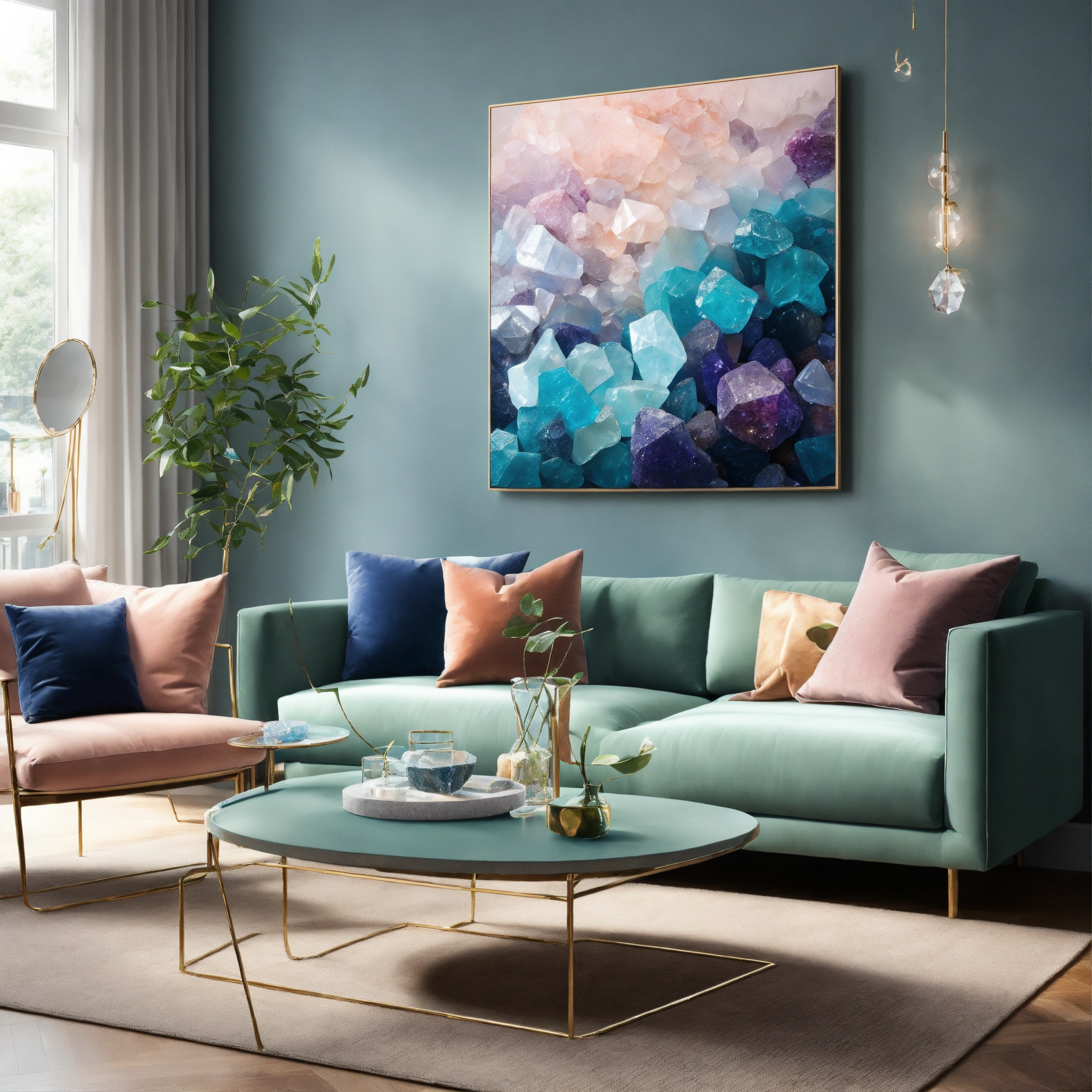 Lexica - A painting of your living room tastefully decorated with ...