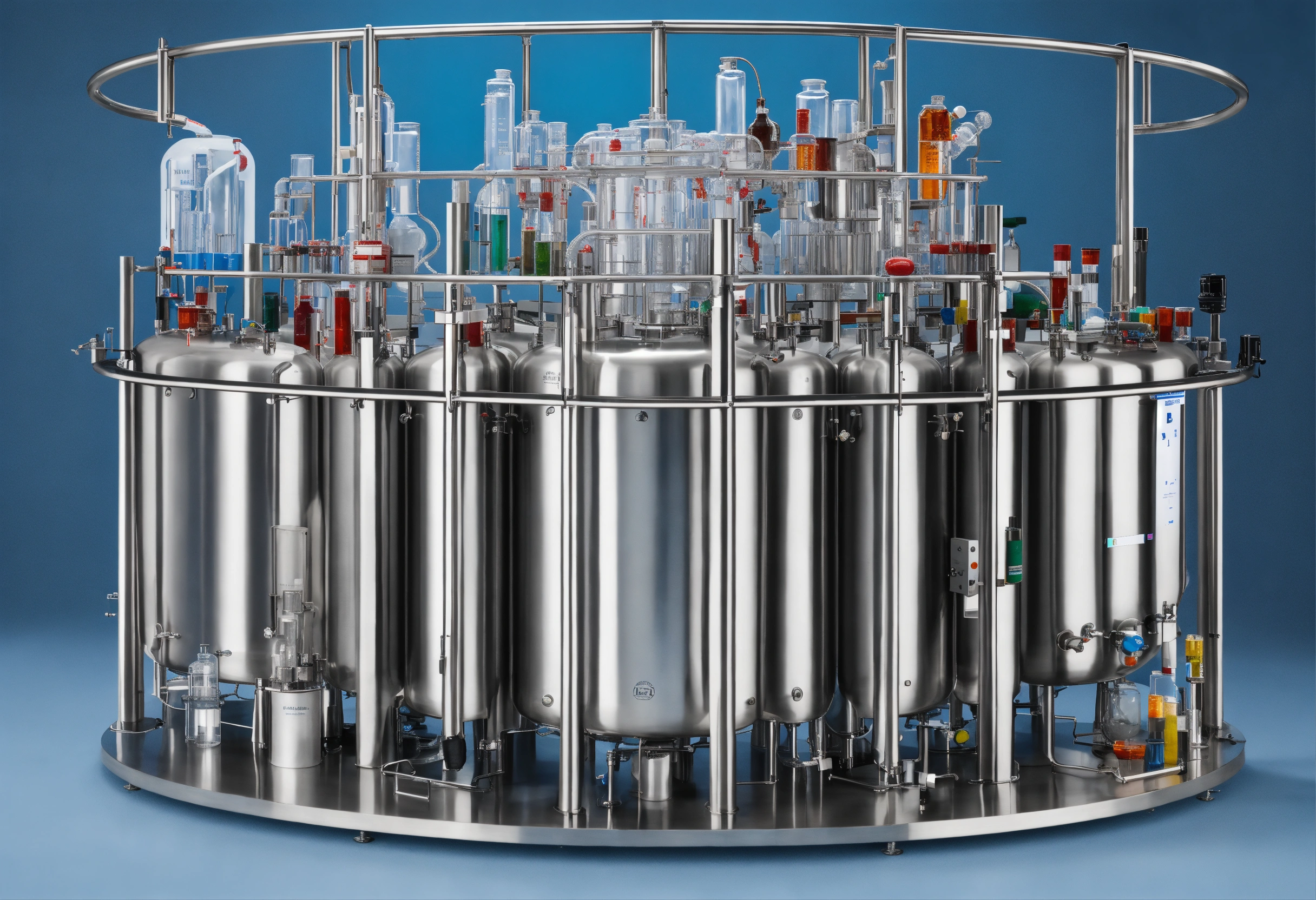 Lexica - Stainless steel vessel sirred tank bioreactor with many tubes ...