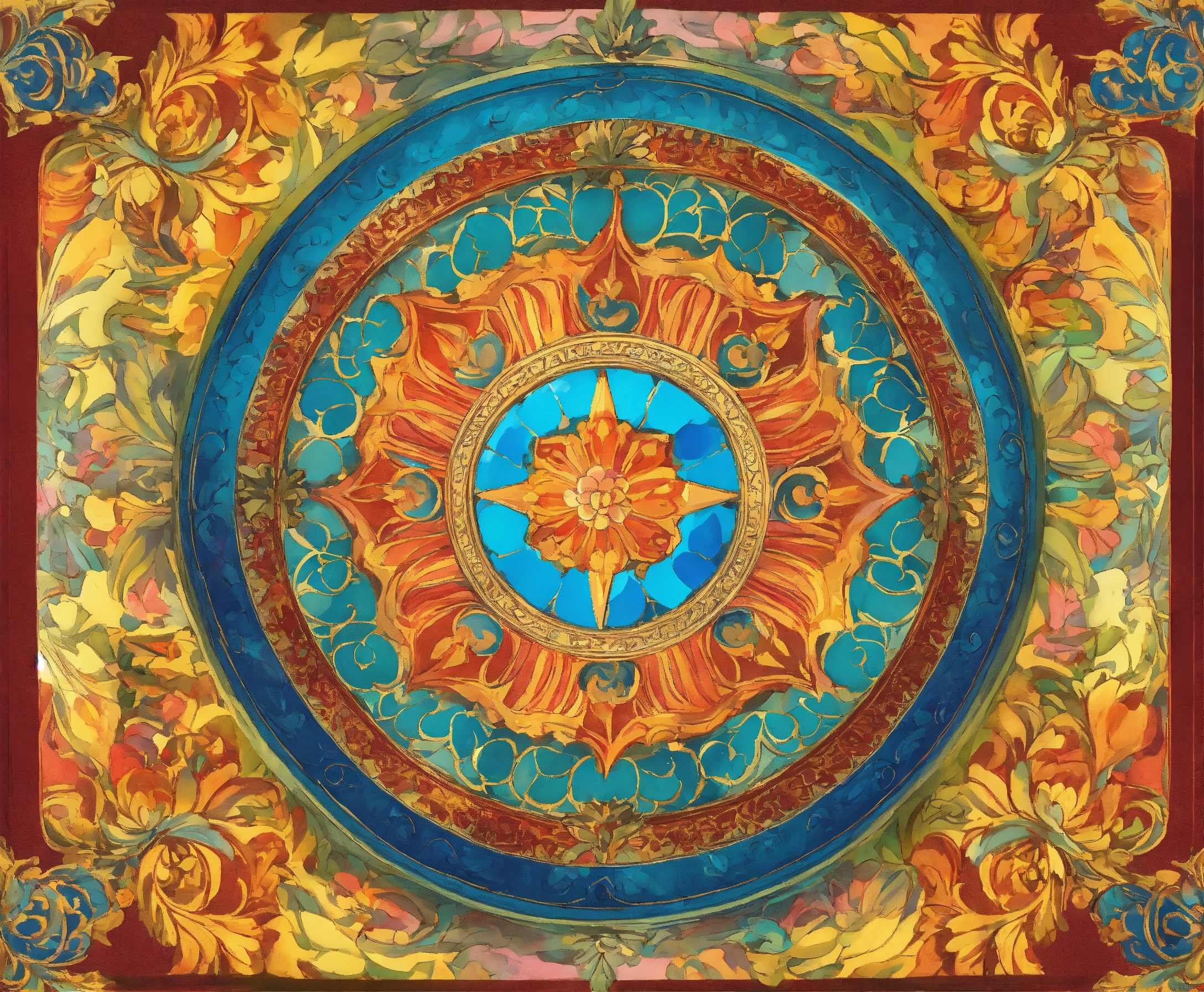 Lexica - Ornate religious backdrop and a blank label in center ...