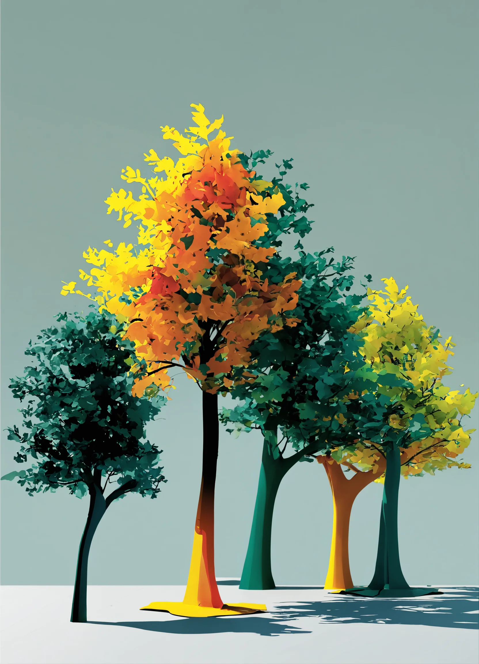 Lexica - Fake plastic trees, vector image