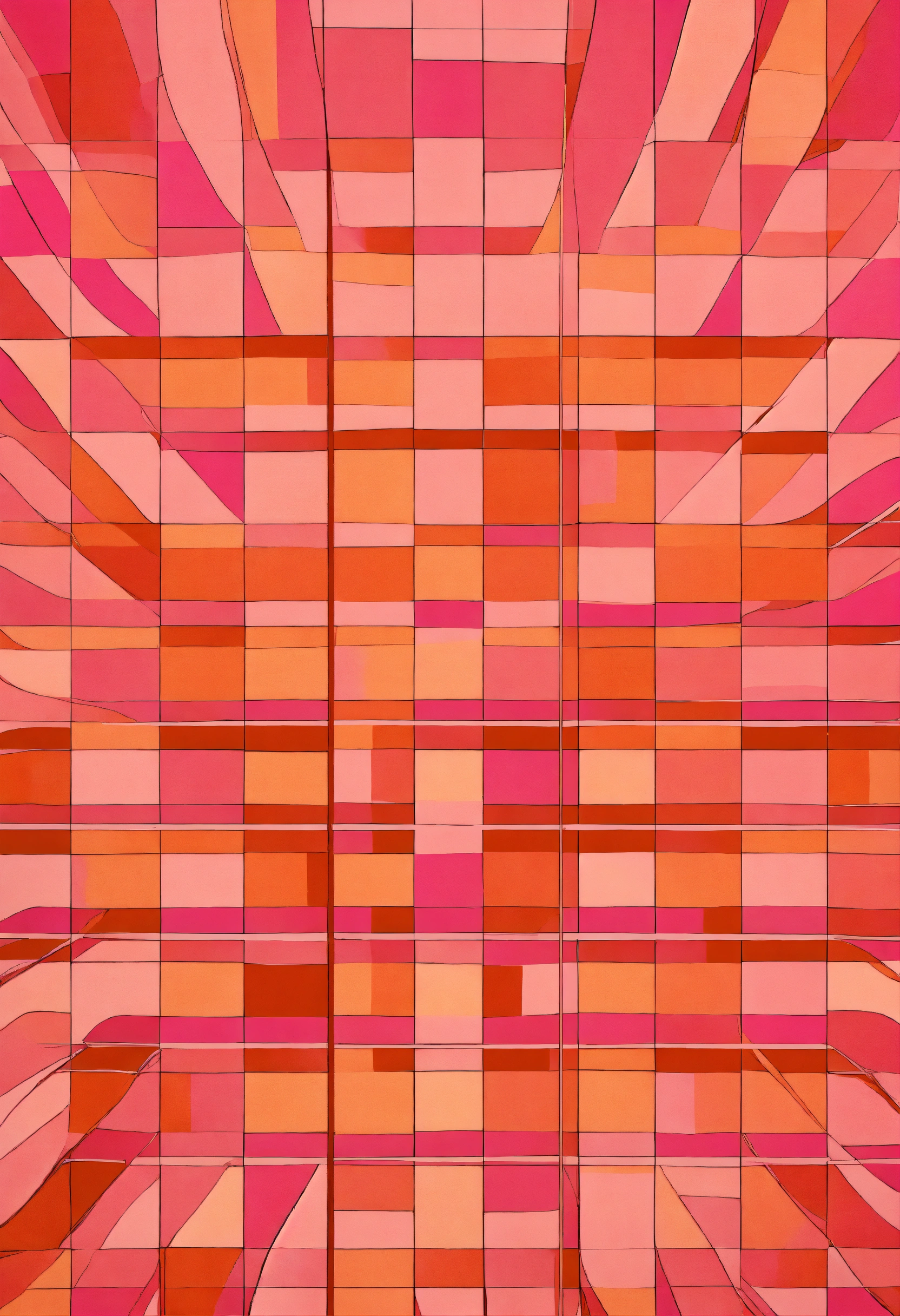 Lexica - Pink and orange large checkerboard geometric pattern, wavy ...