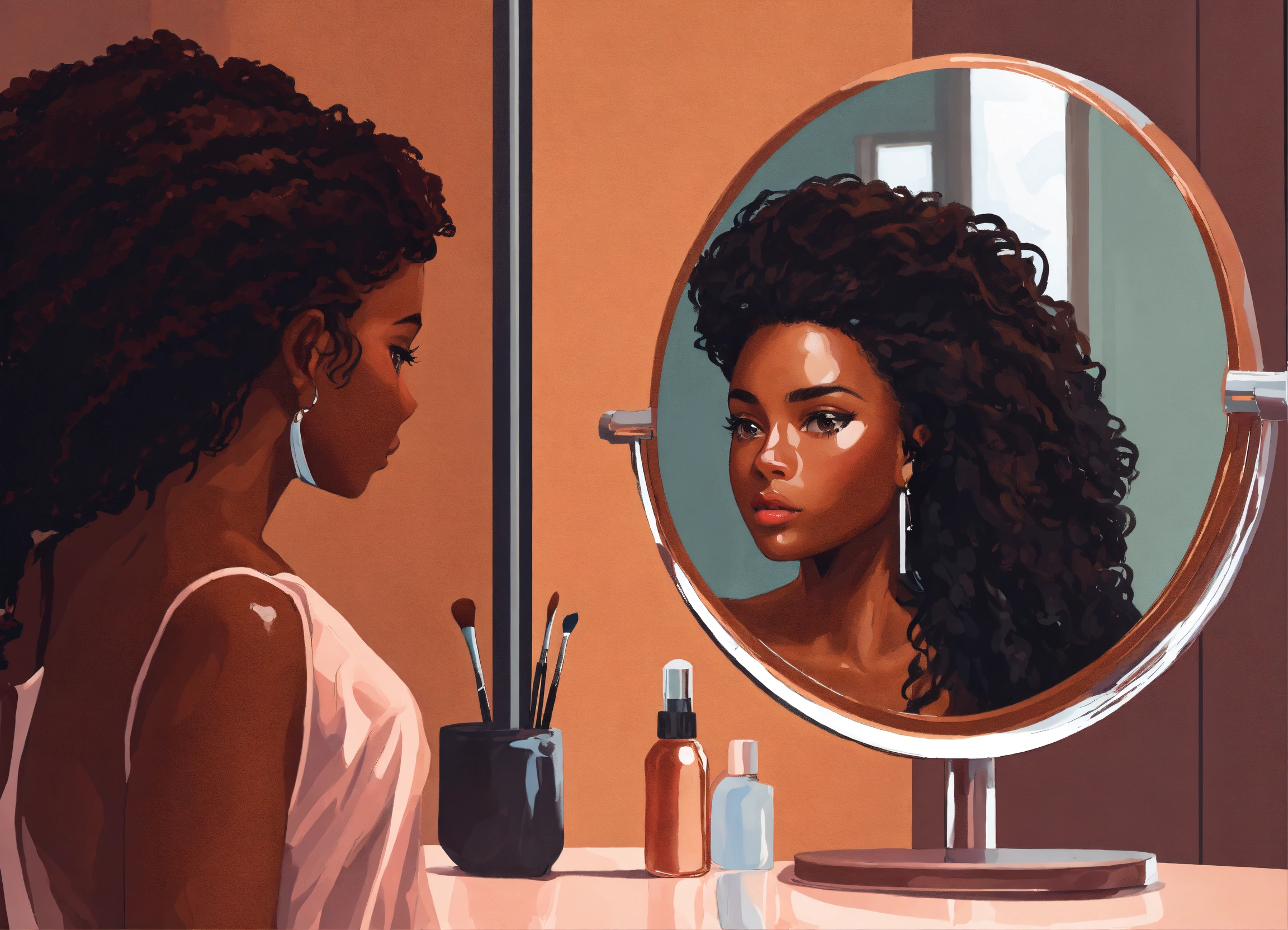 Lexica - A realistic acrylic painting, 5d, flat vector faceless ...
