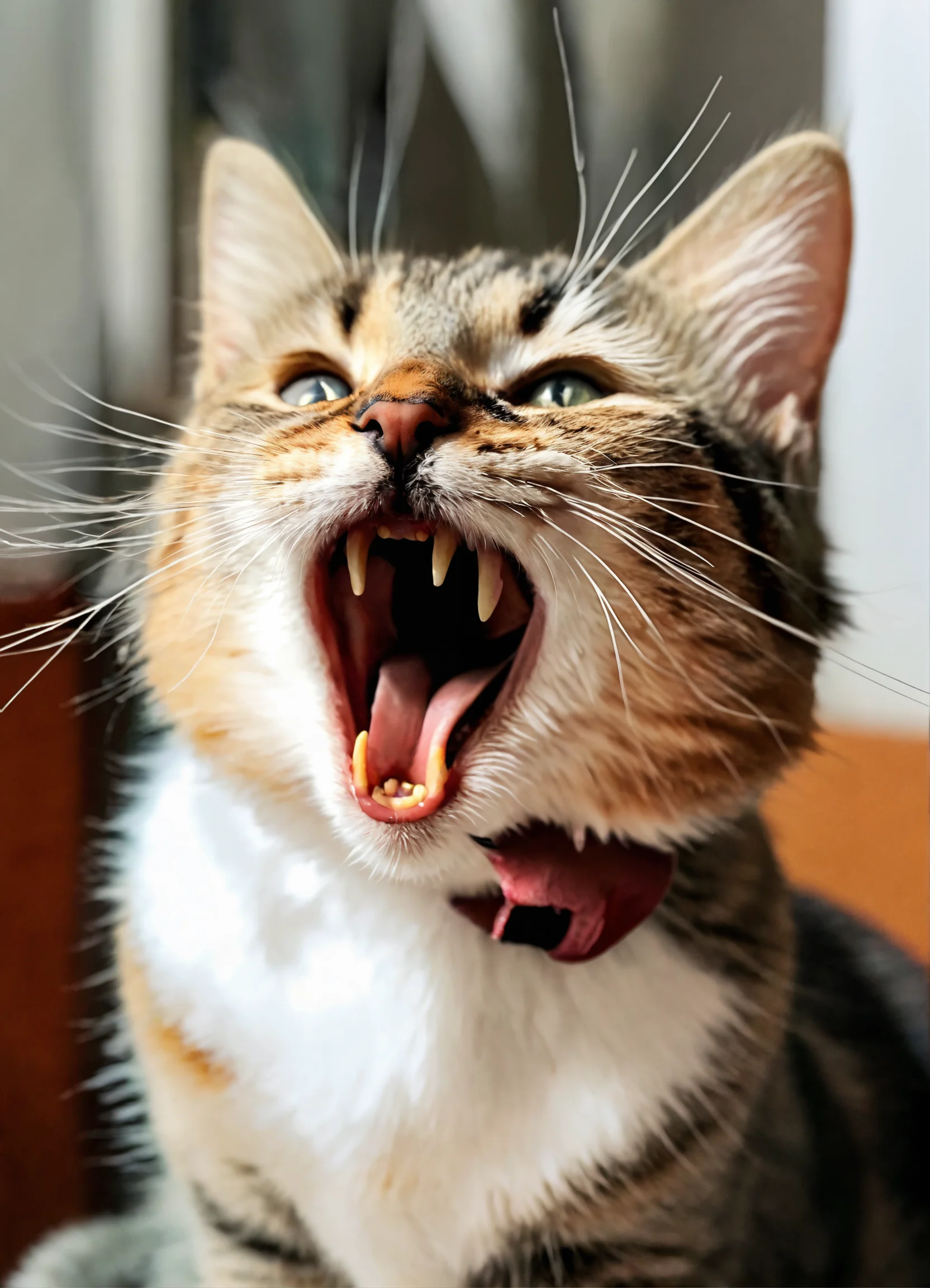 Lexica - A cute cat with an open mouth