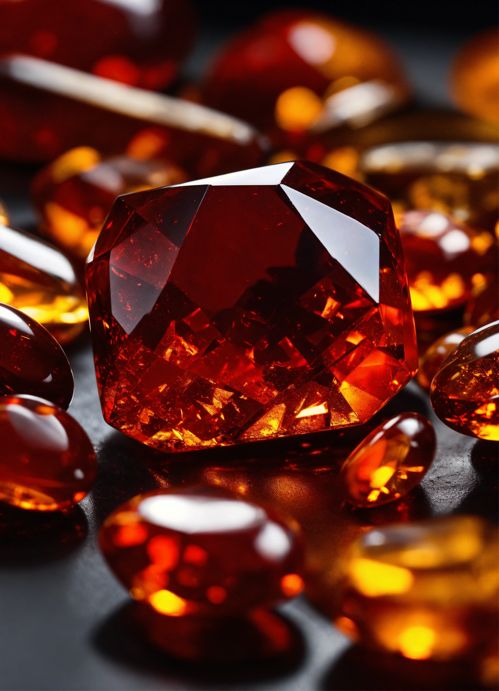 Lexica - Red Amber, very precious , cinematic scene in darker ...