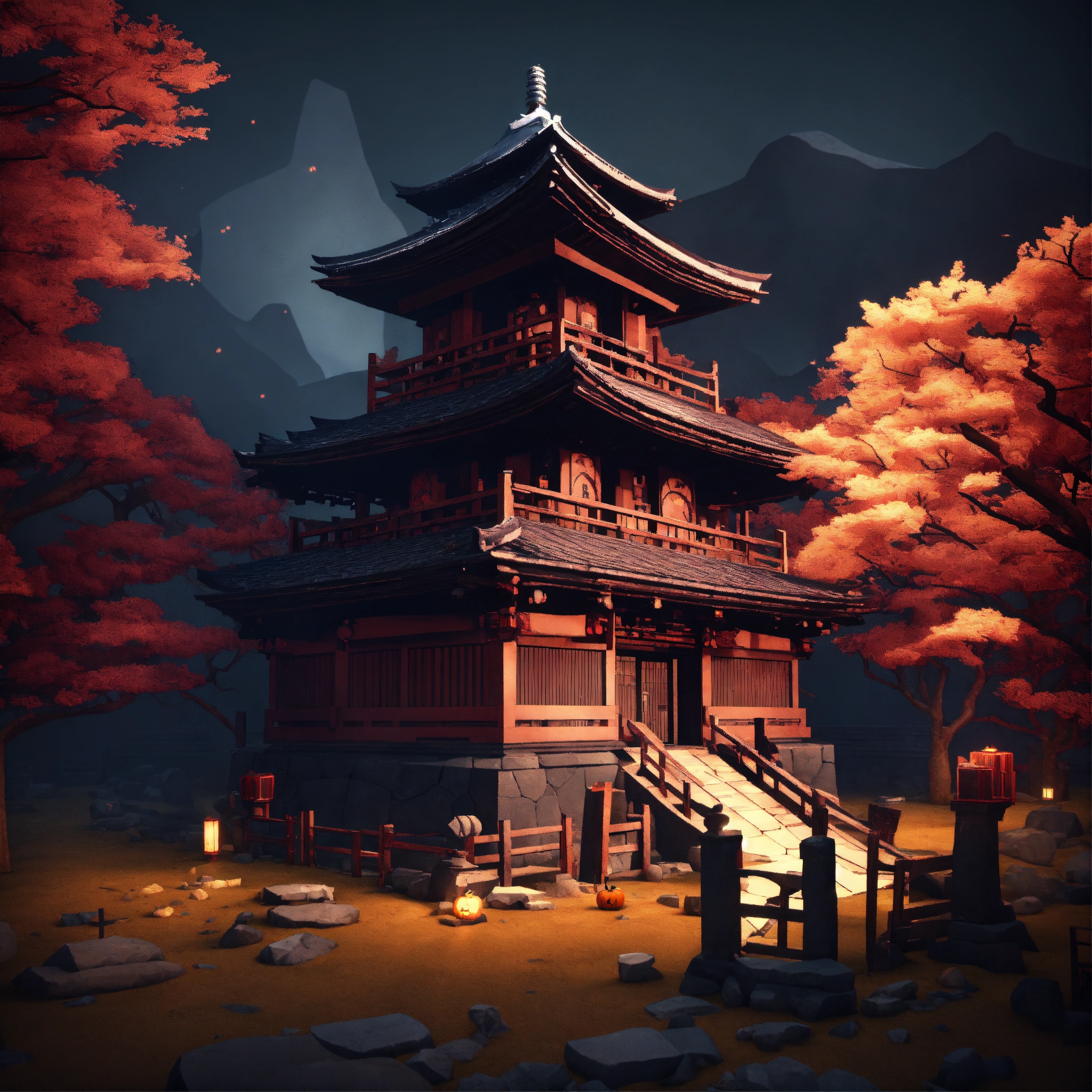Lexica - Dark and mysterious, scary, gloomy Japanese mystery temple ...