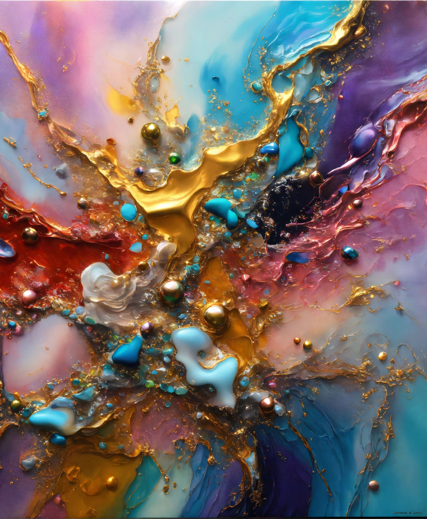 Lexica - Colorful abstract painting oil and water complex complicated ...