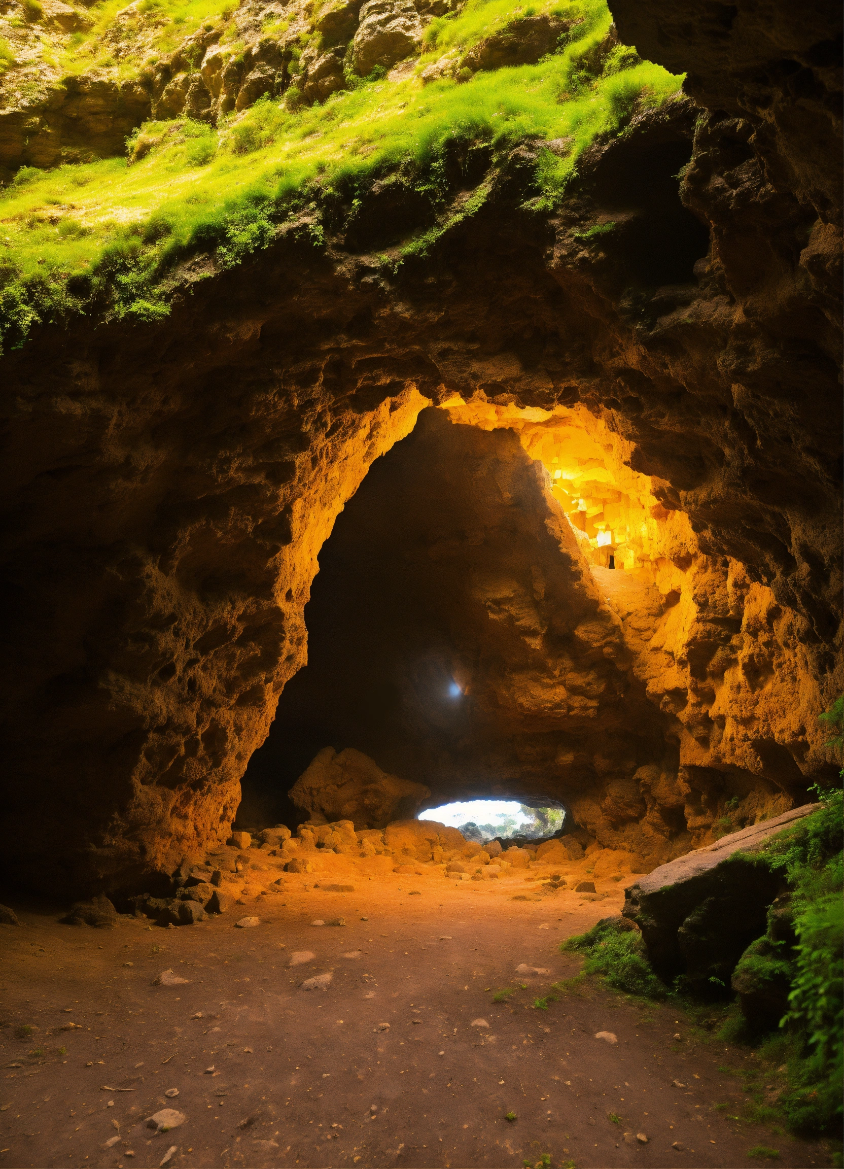 Lexica - An opening to a small cave large enough for a person.