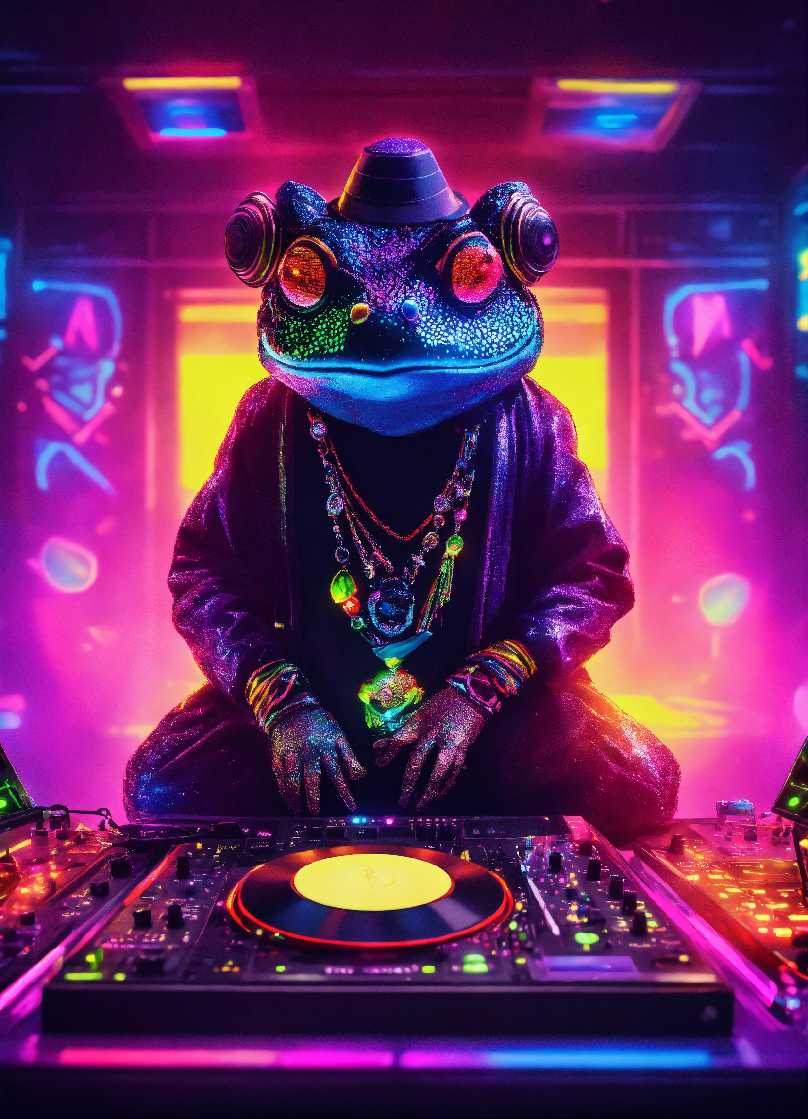 Lexica - A techno Diamond psytrance DJ Diamond TOAD in folk kawaii ...