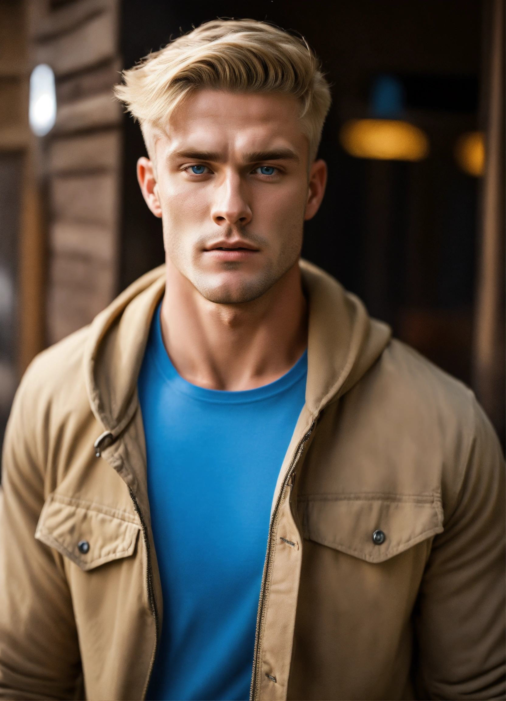 Lexica - A Strong Muscular Fit Perfect Face Clean-shaven Aryan Man With 