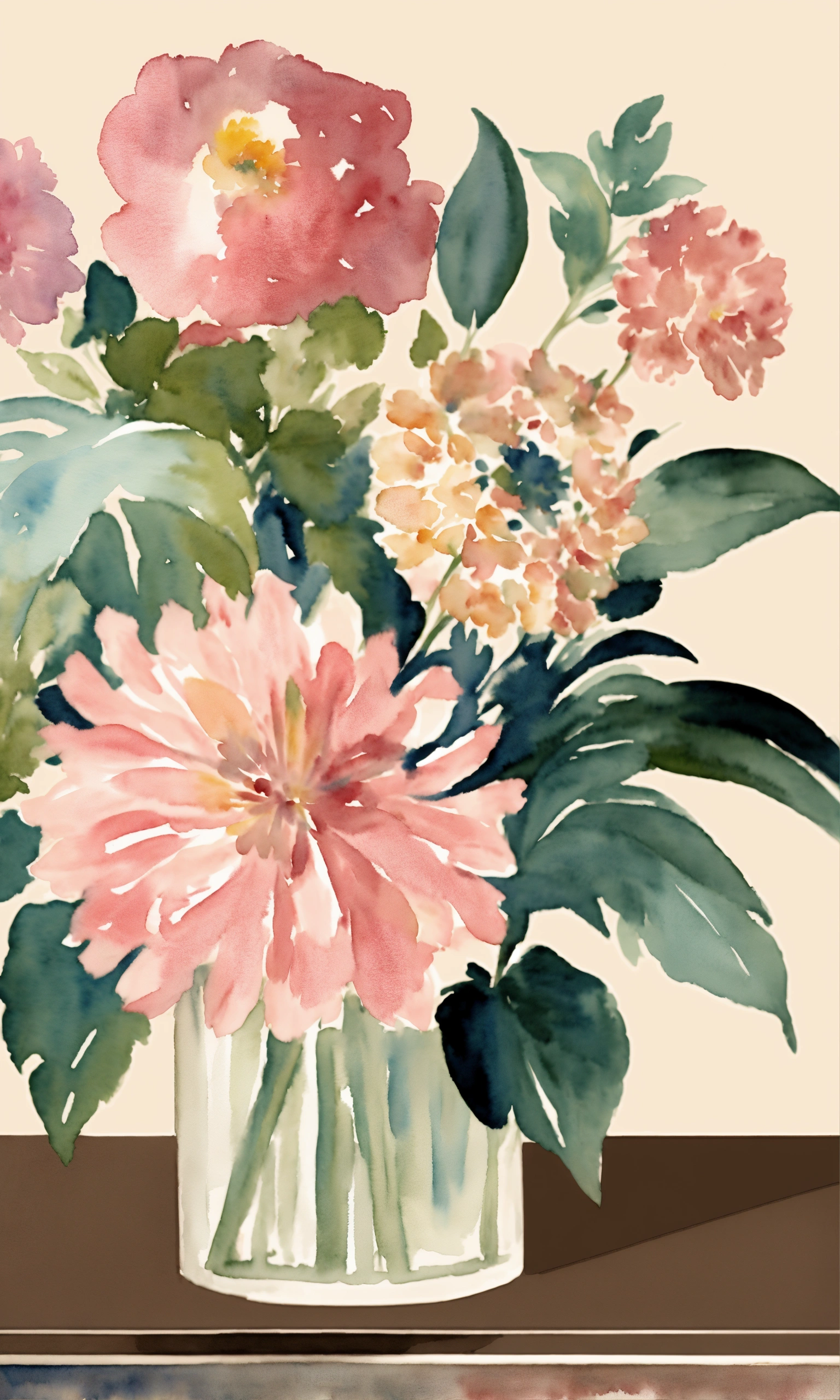Lexica - Vintage Deco Art Print for a living room entry way floral ...