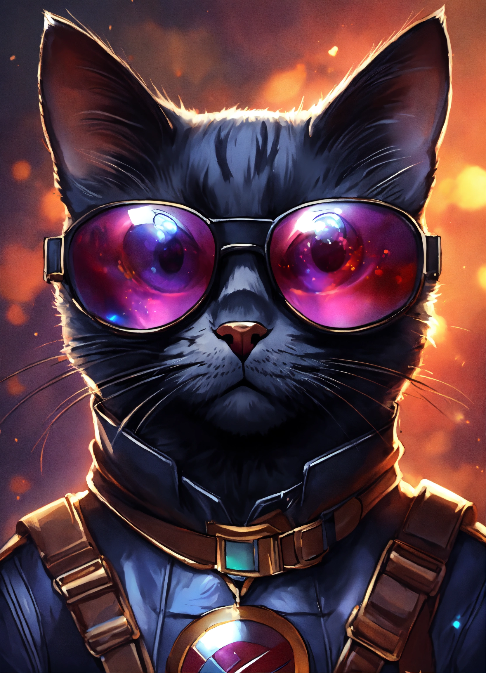 Lexica - Full-bodied portrait, cute and adorable cartoon black cat ...