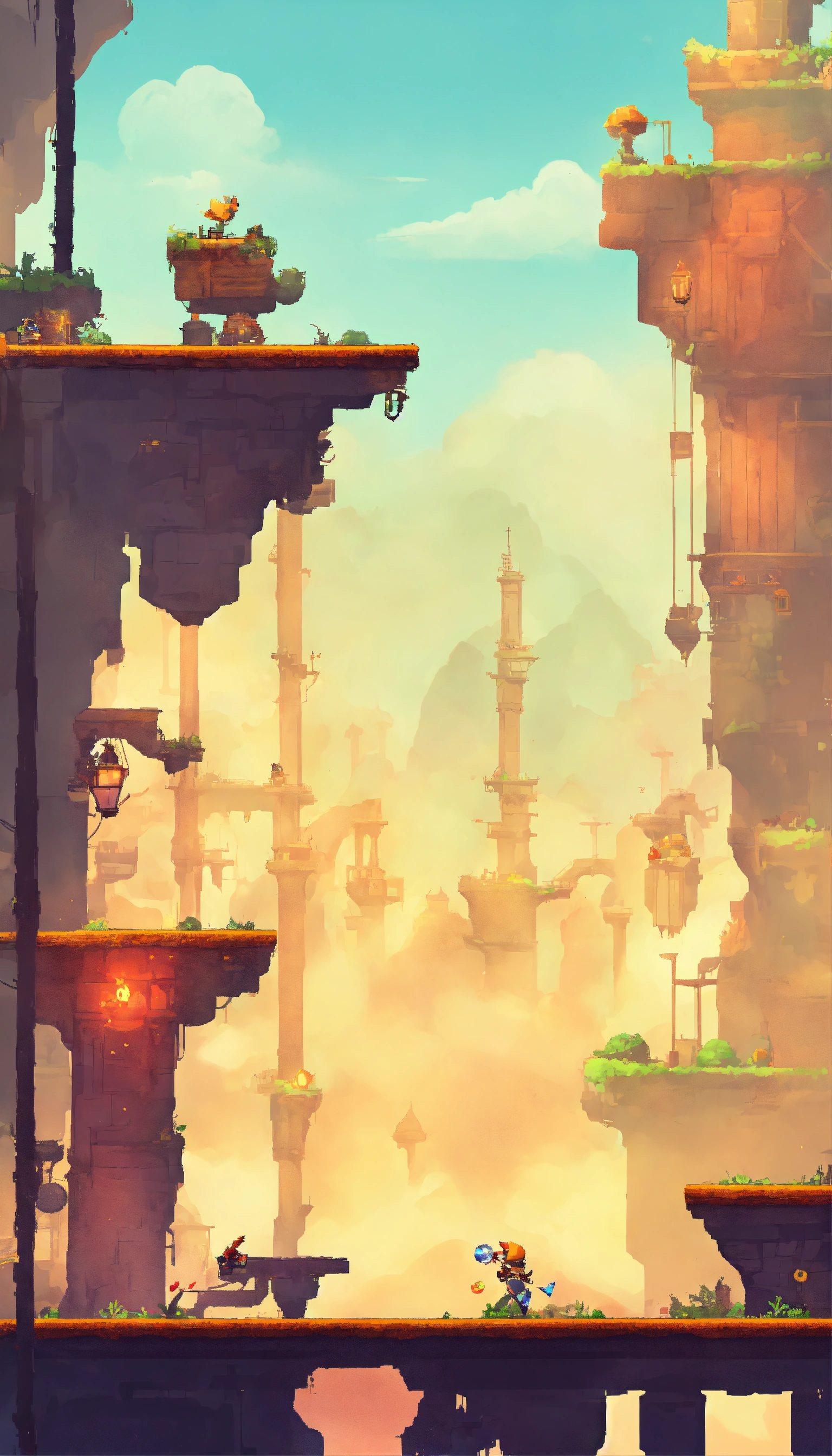 Lexica - Side-scrolling mobile platform game haze with main platform