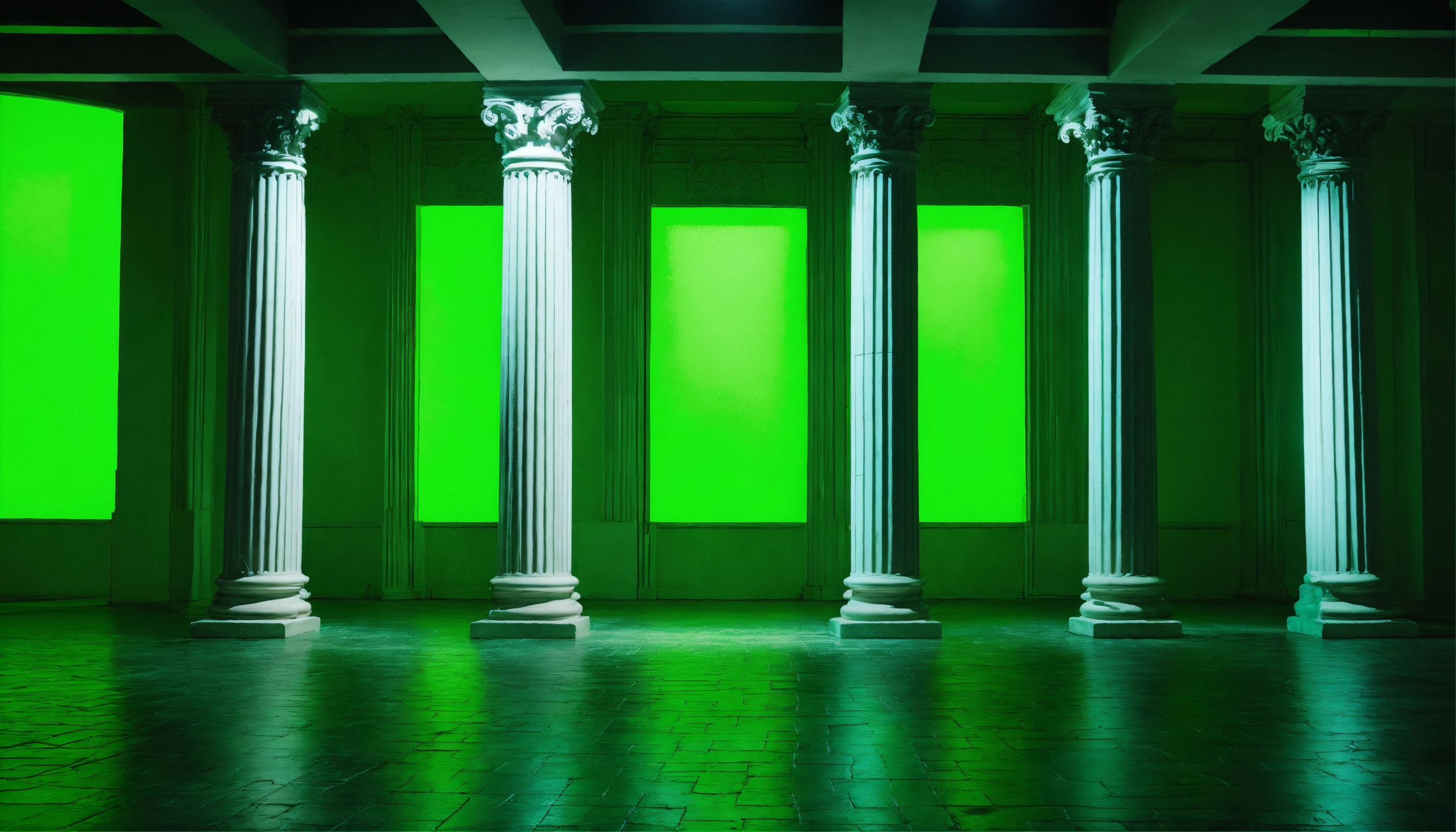 Lexica - Studio photography. roman columns. minimal set design. pops of ...