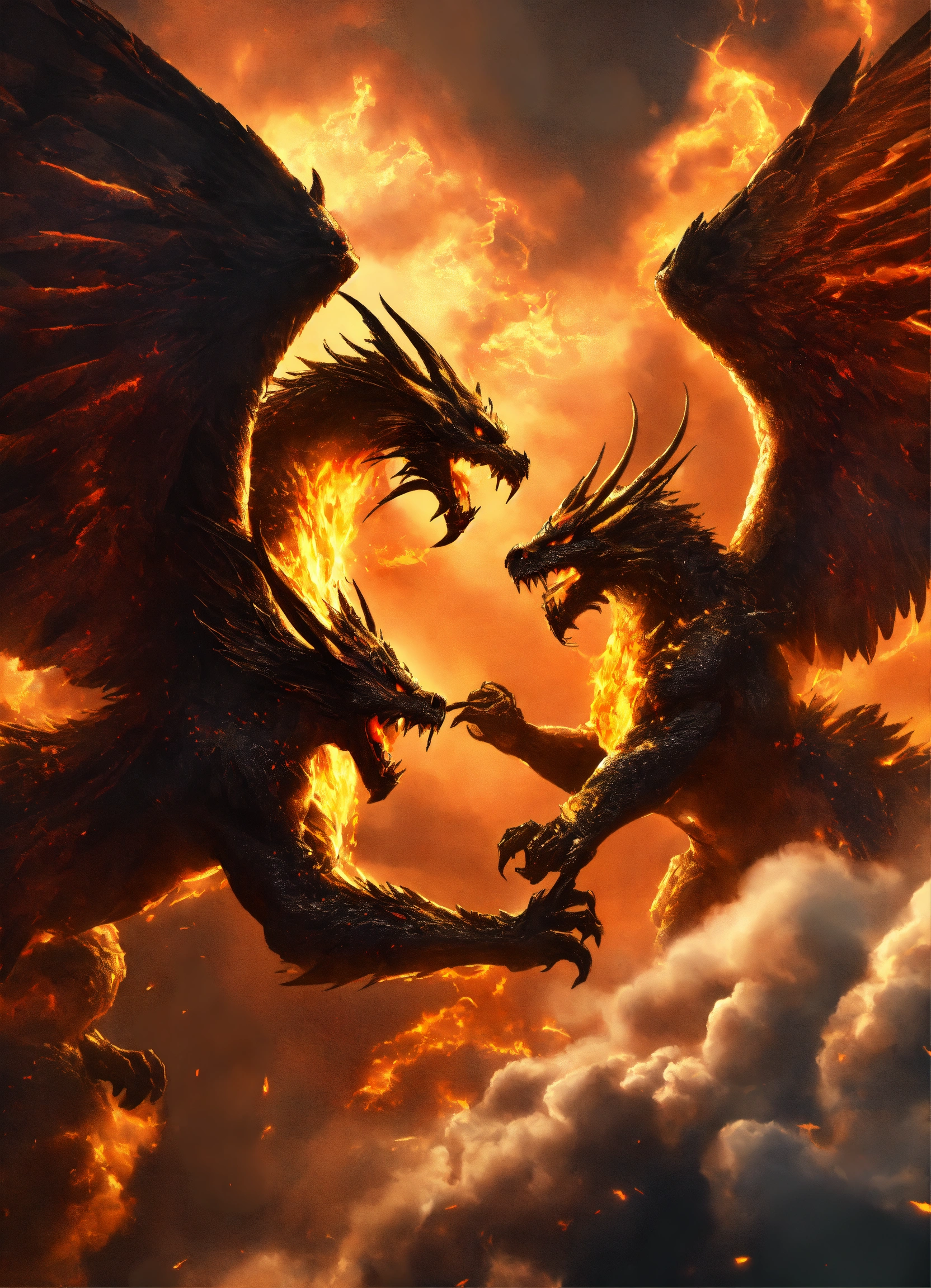Lexica - Armies of angels and demons fighting in the skytwo smoke ...